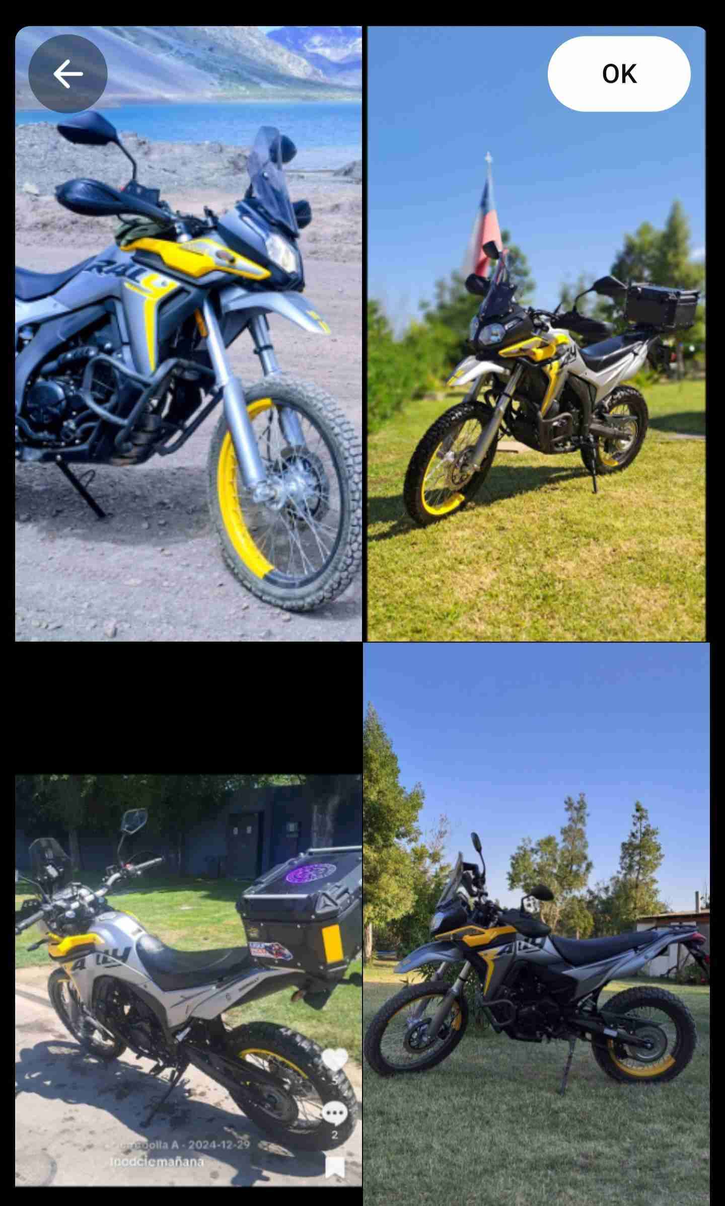 Motocicleta doble proposito amarilla - miniatura 5