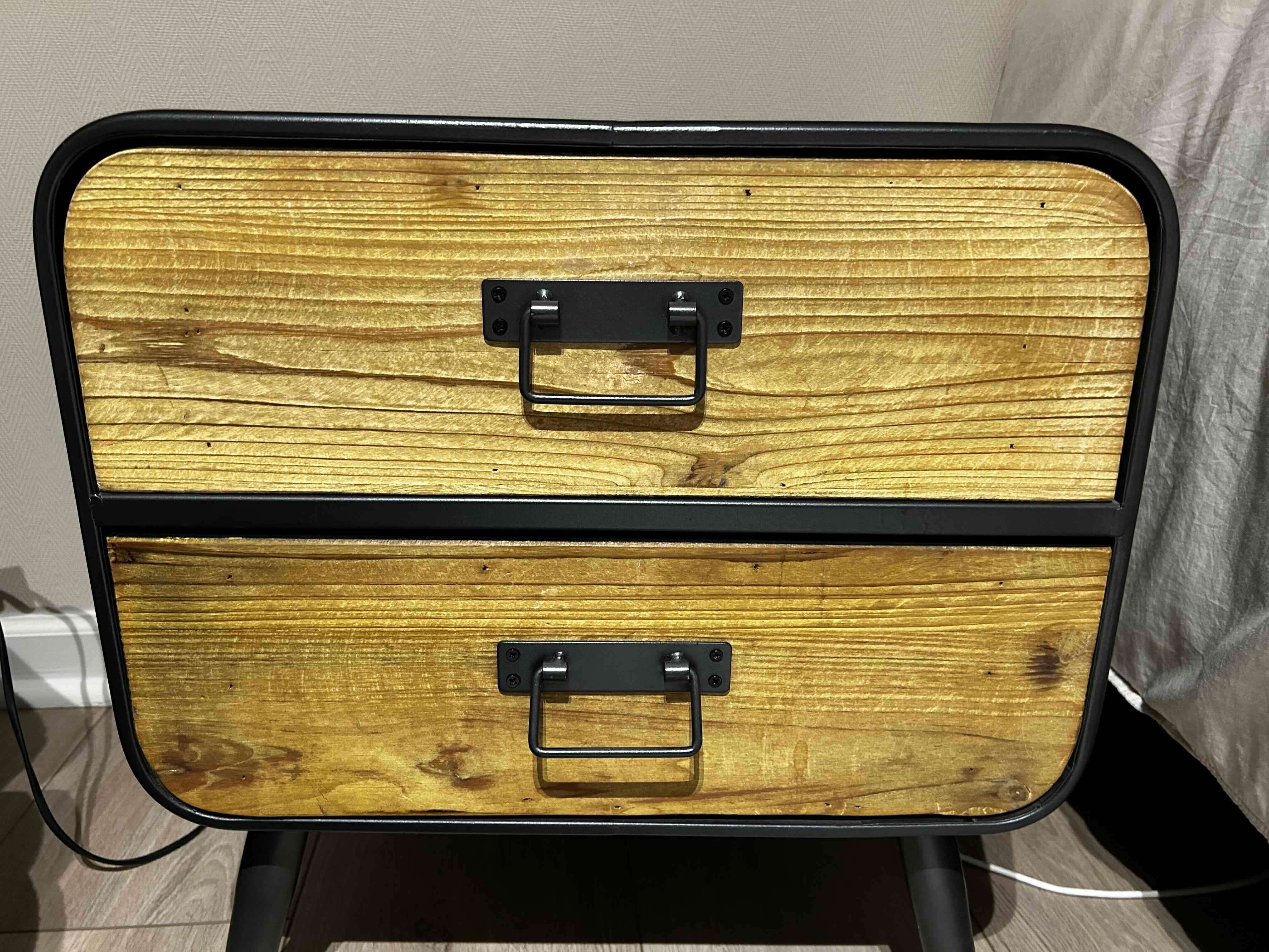 Velador madera y metal - miniatura 3