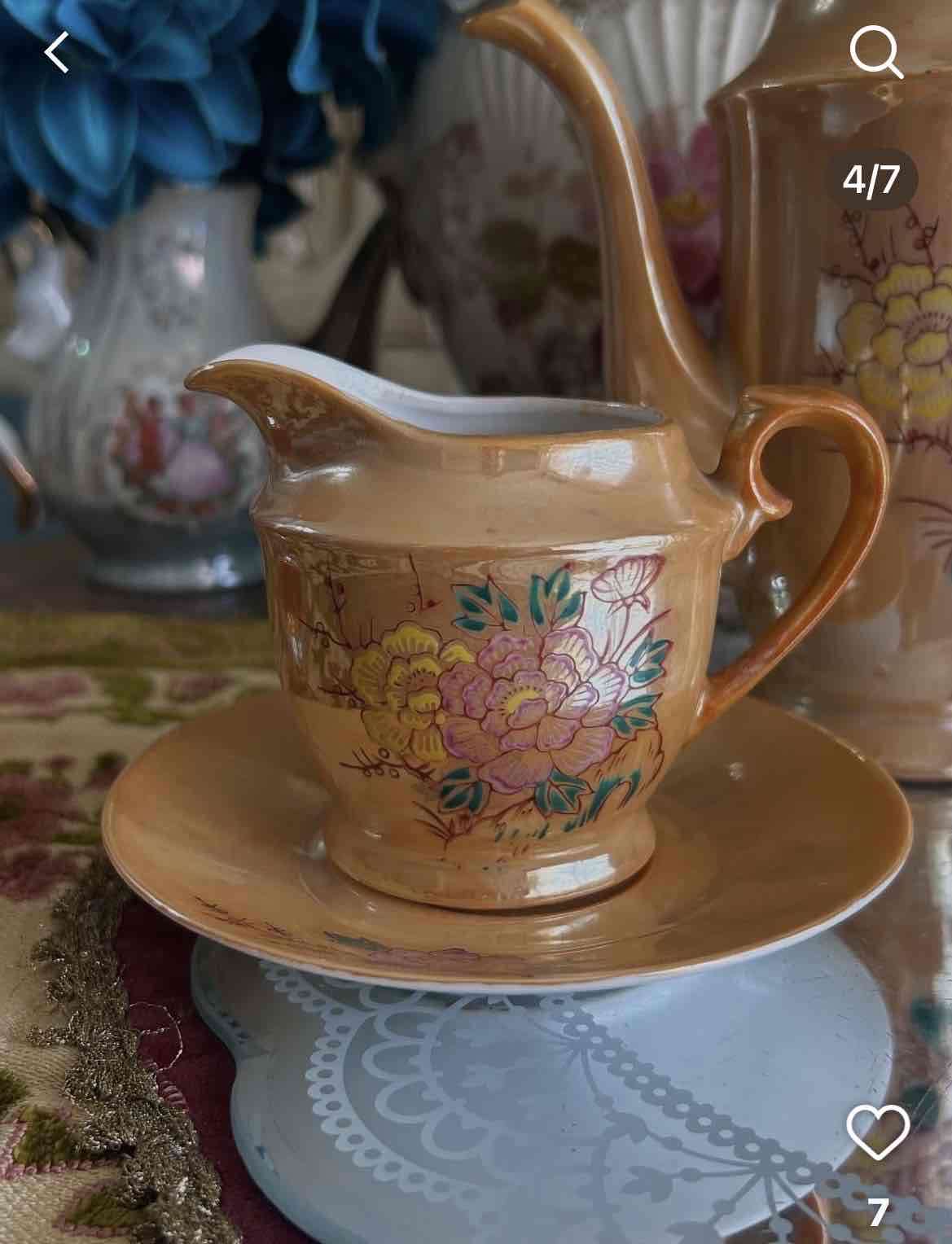 Juego de té vintage floral - miniatura 4