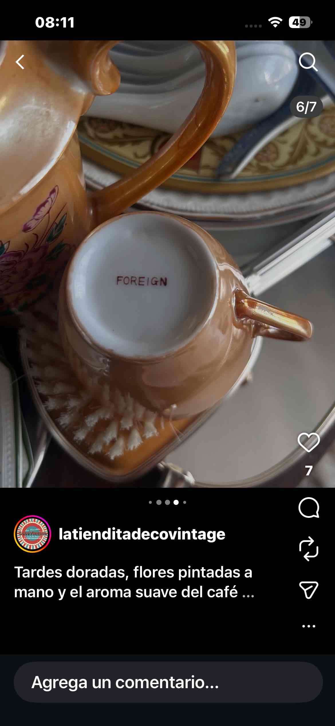 Juego de té vintage floral - miniatura 5