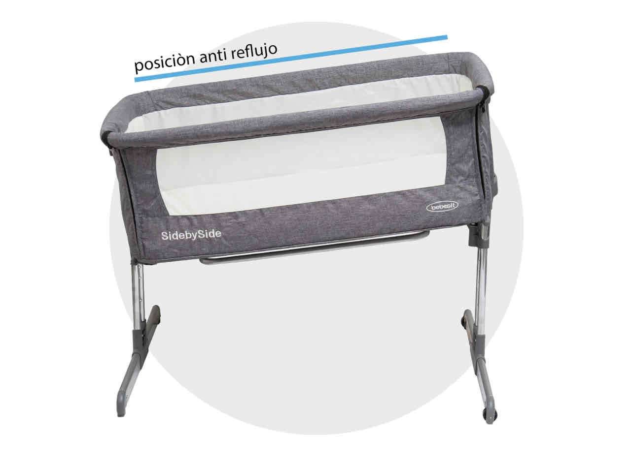 Cuna colecho gris antirreflujo