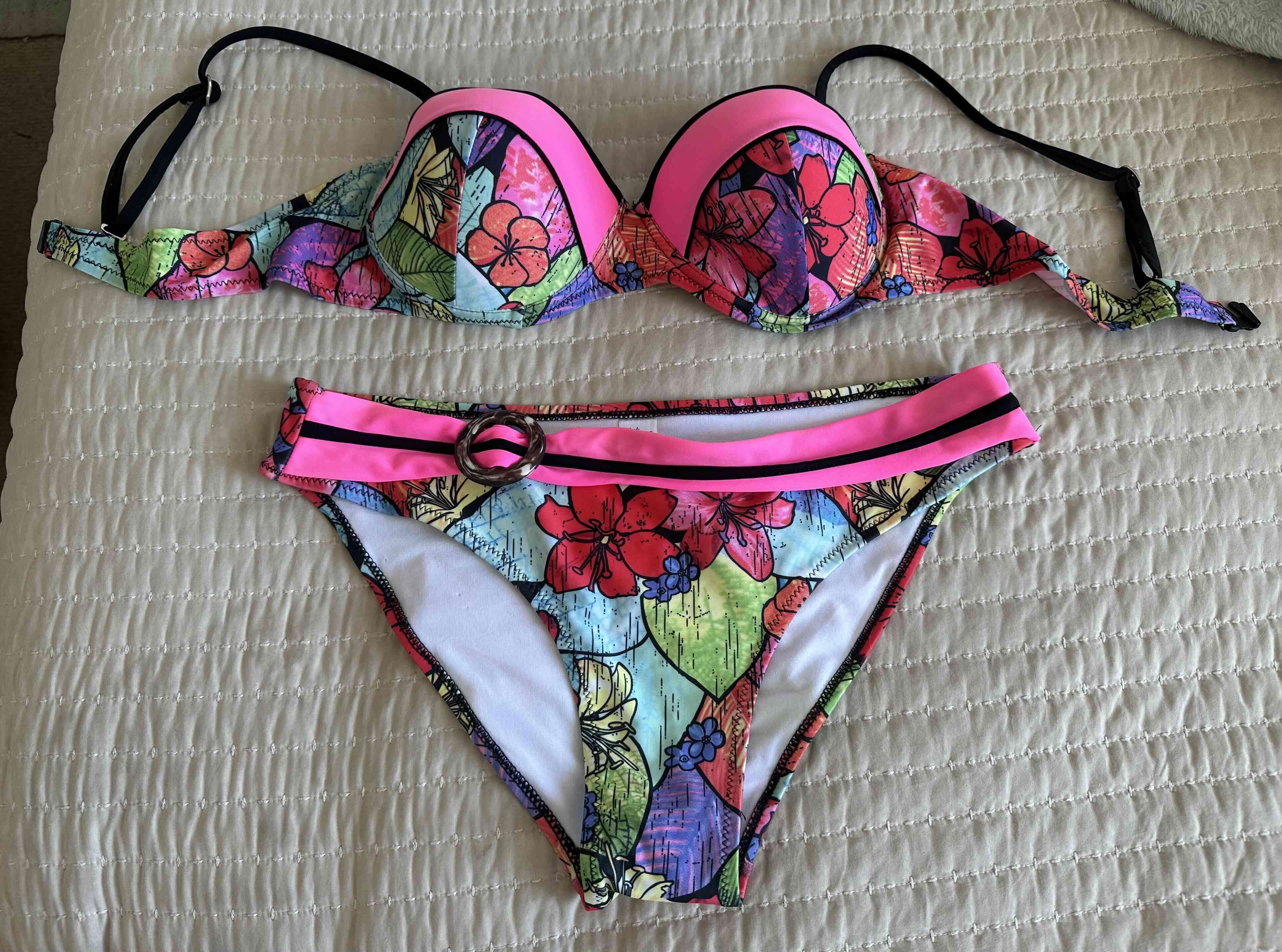 Bikini floral fucsia
