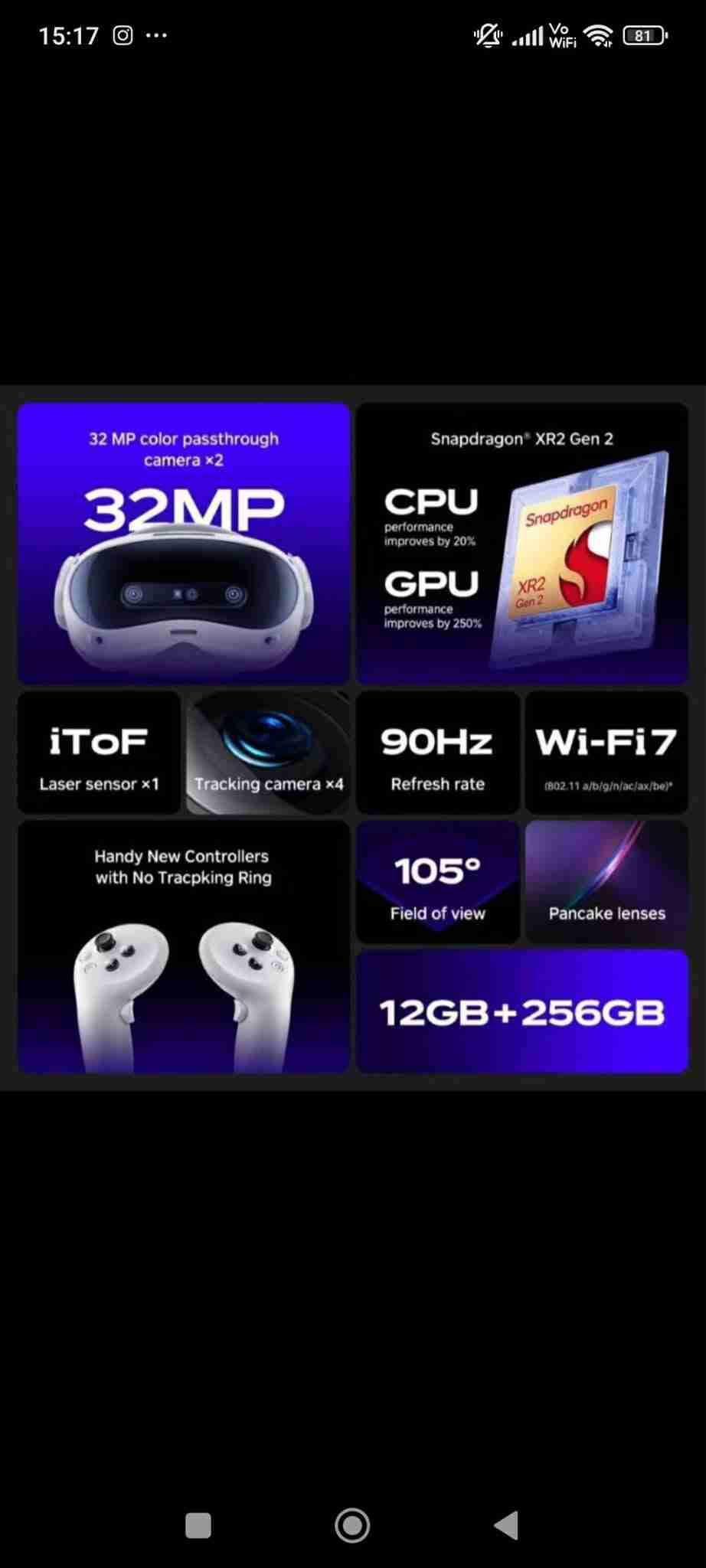 Lentes de realidad virtual pico 4 ultra