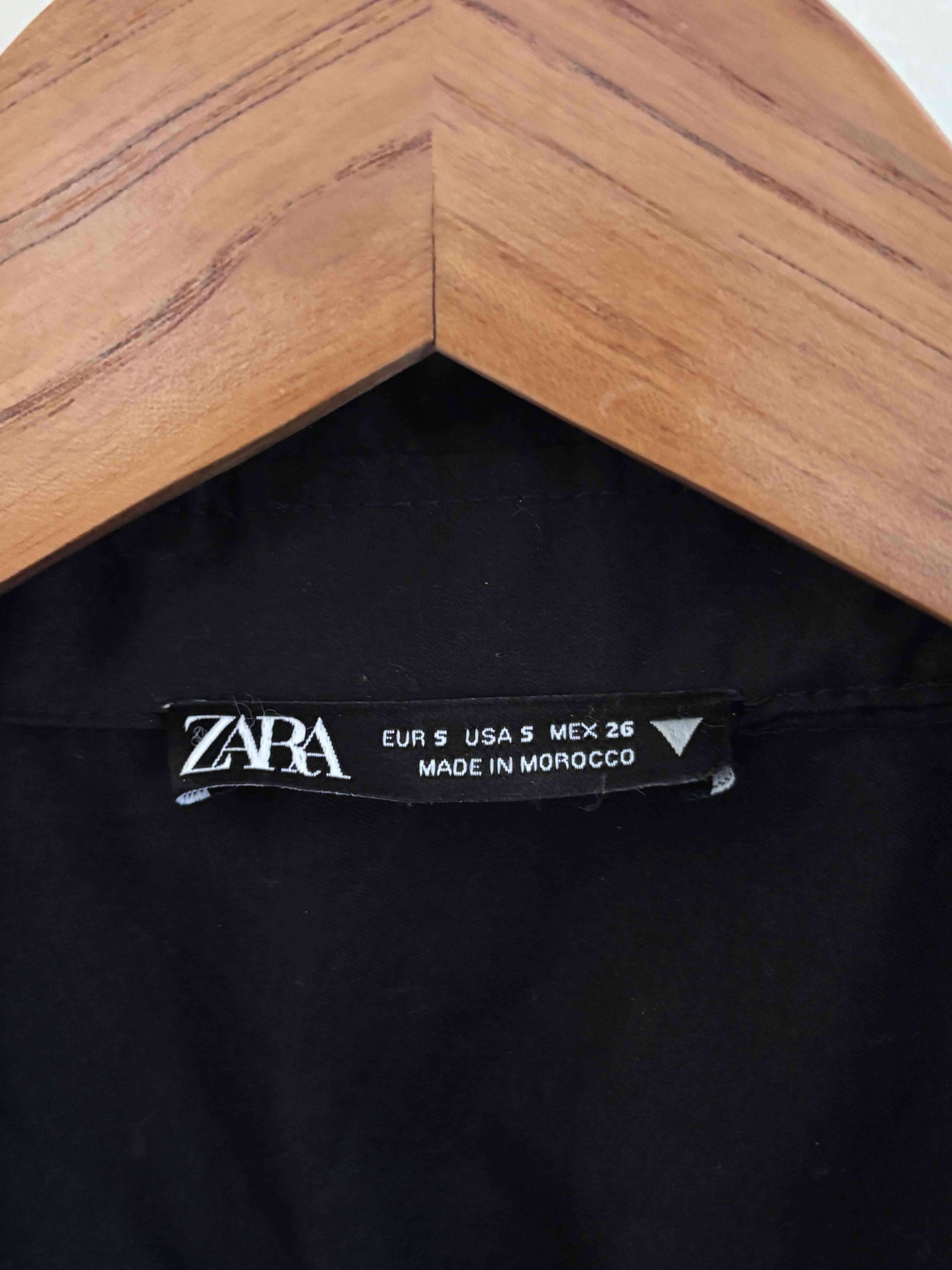 Blusa negra corta elegante Zara - miniatura 5
