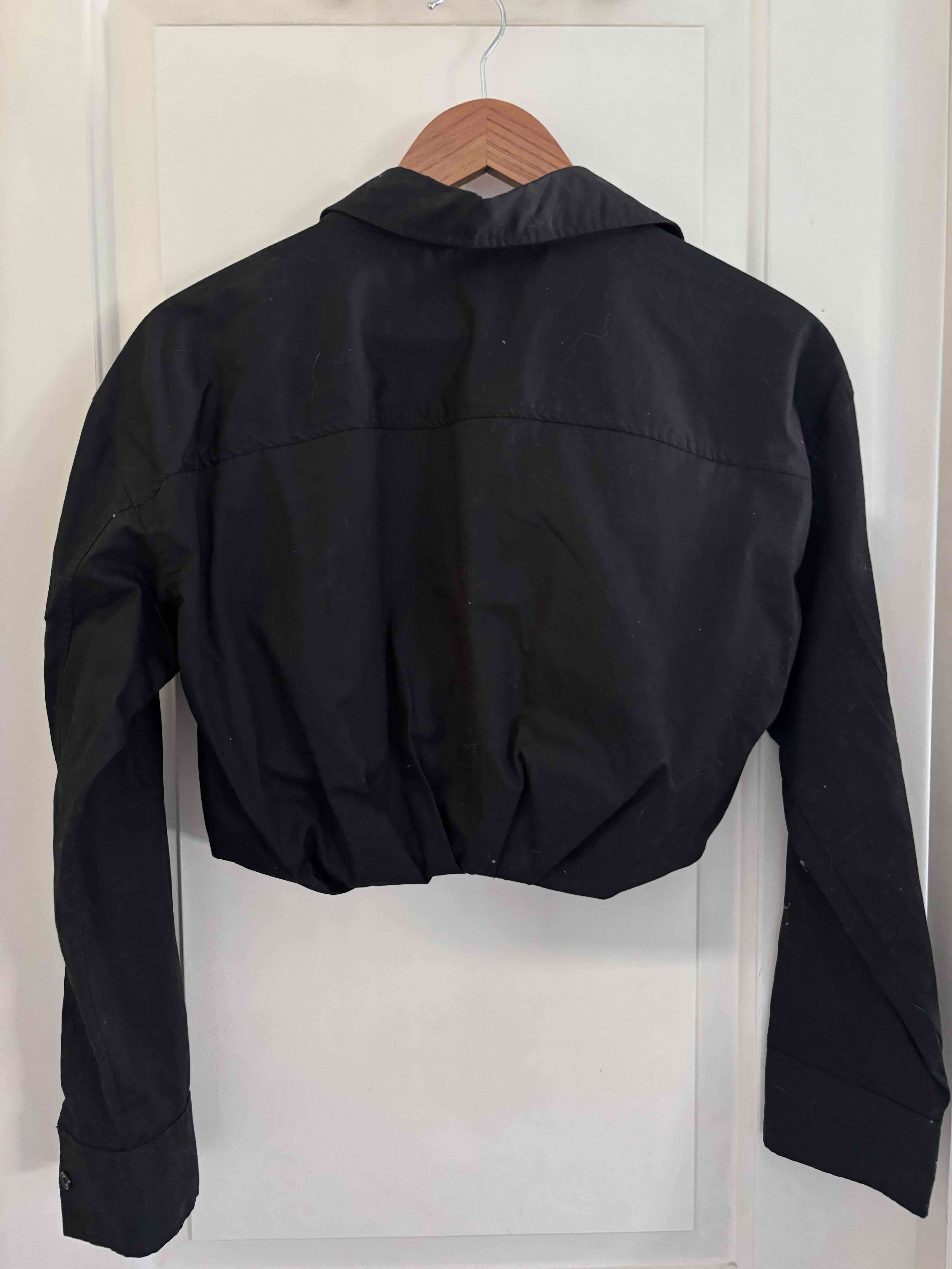 Blusa negra corta elegante Zara - miniatura 6