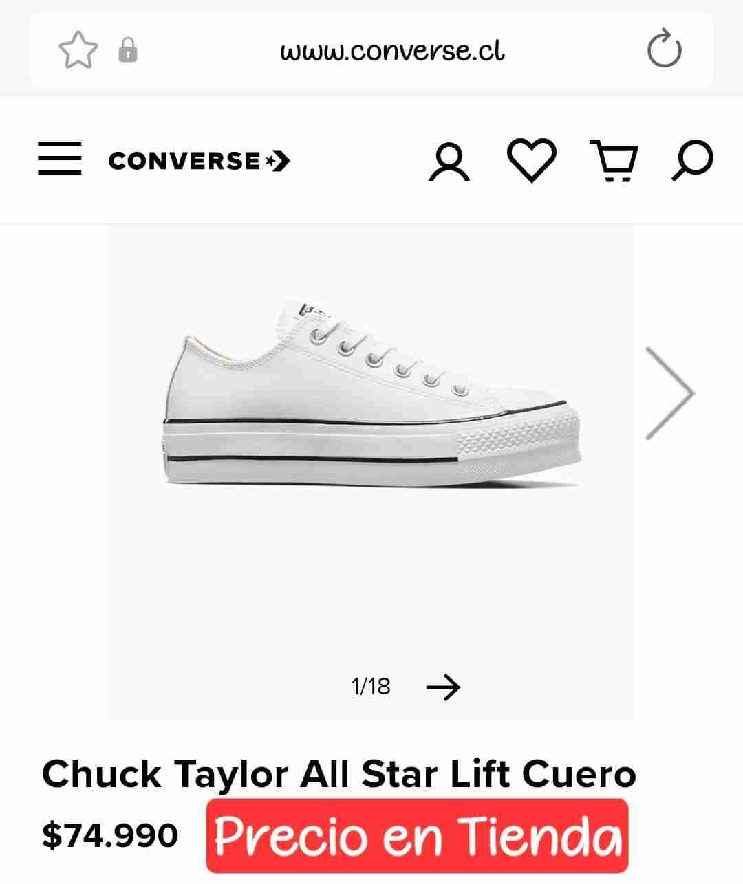 Zapatillas Converse blancas mujer - miniatura 6