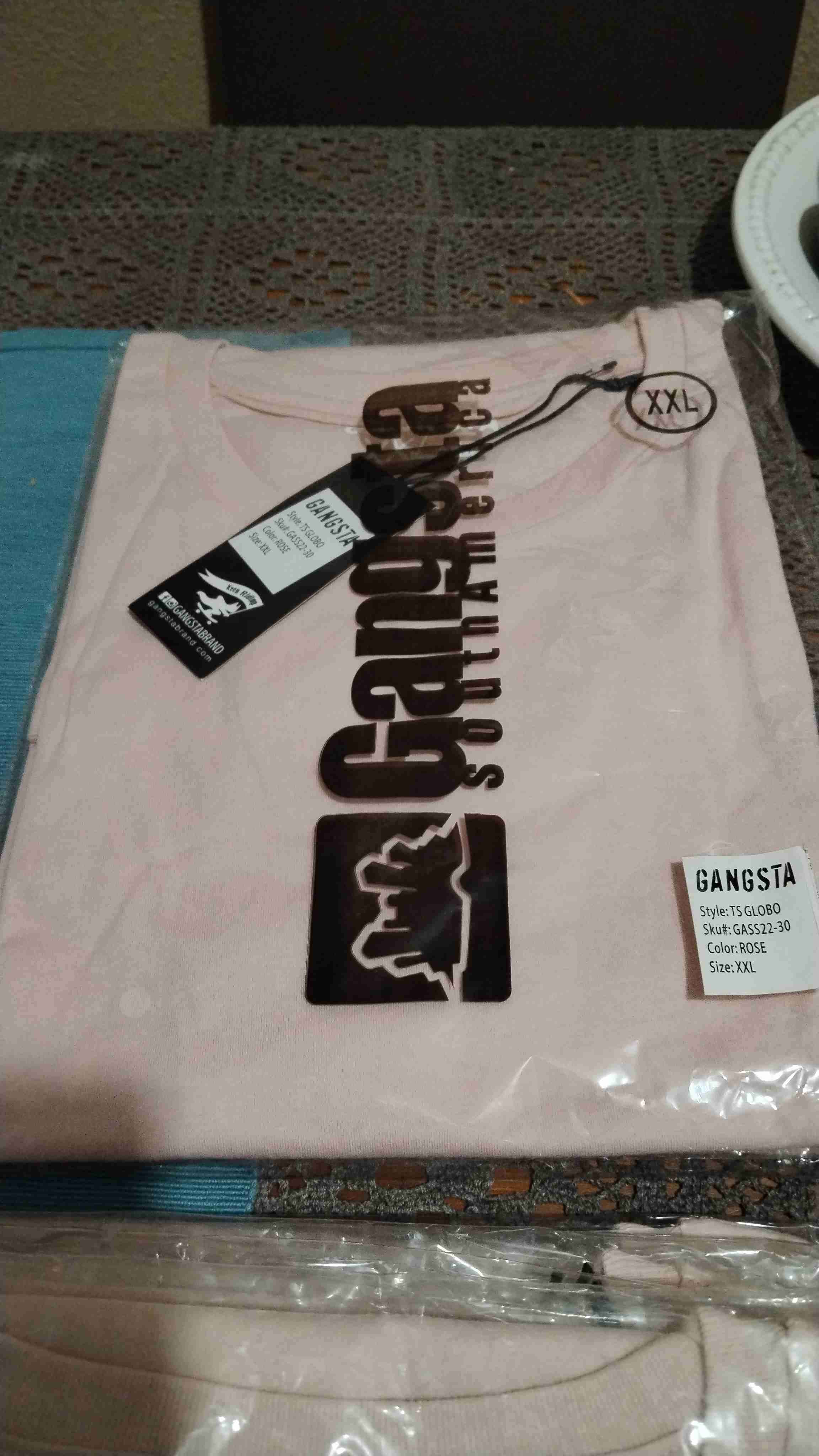 Polera naranja con diseño Gangsta - miniatura 3