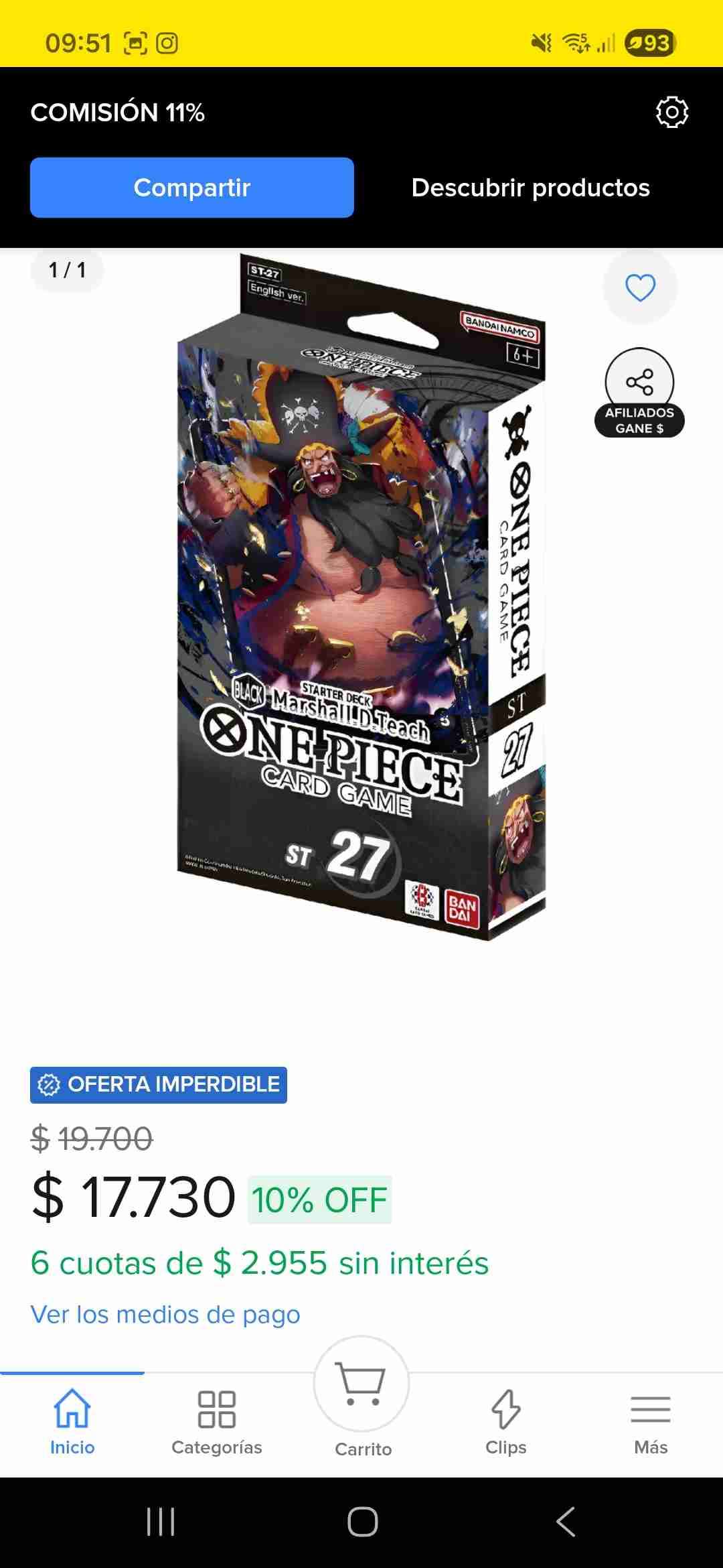 Mazo de cartas One Piece - miniatura 2