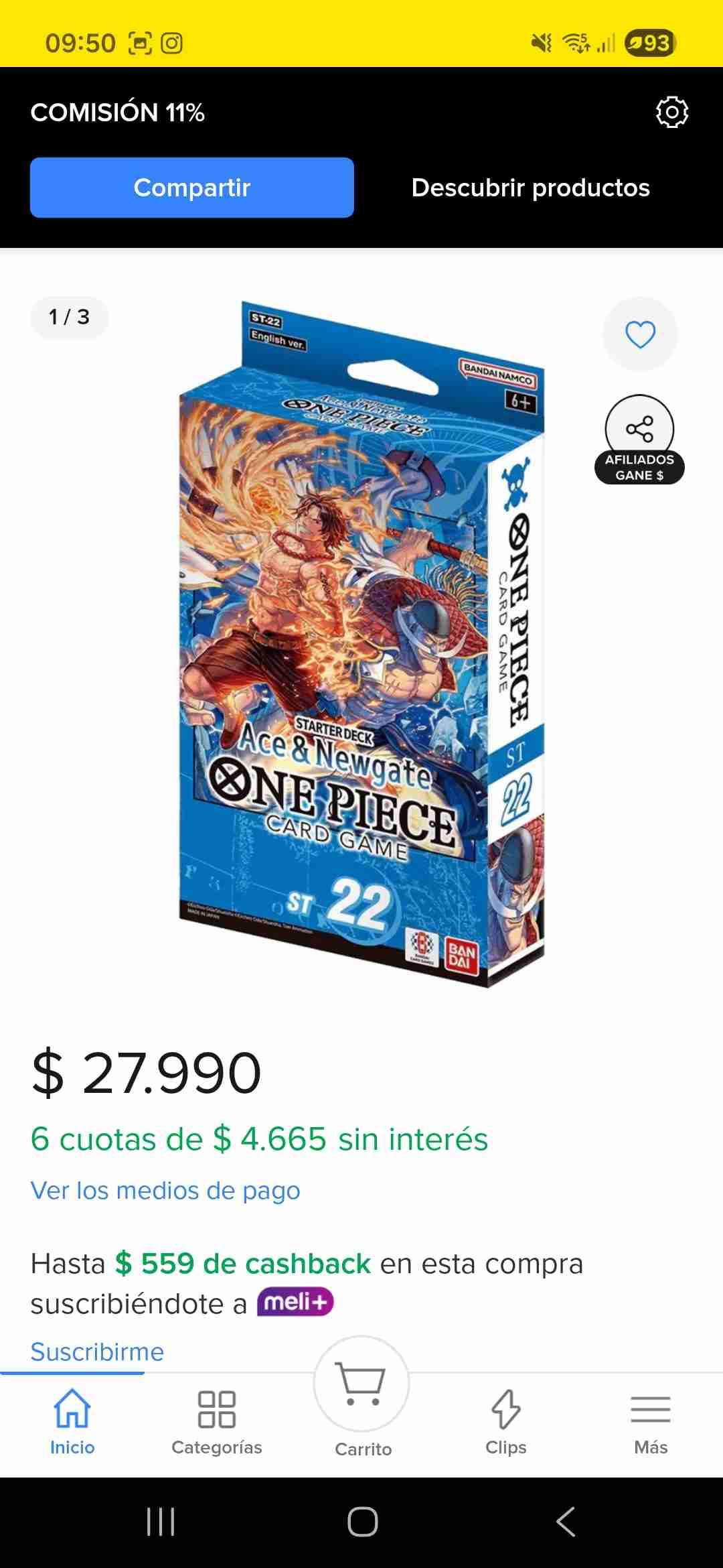 Mazo de cartas One Piece - miniatura 3