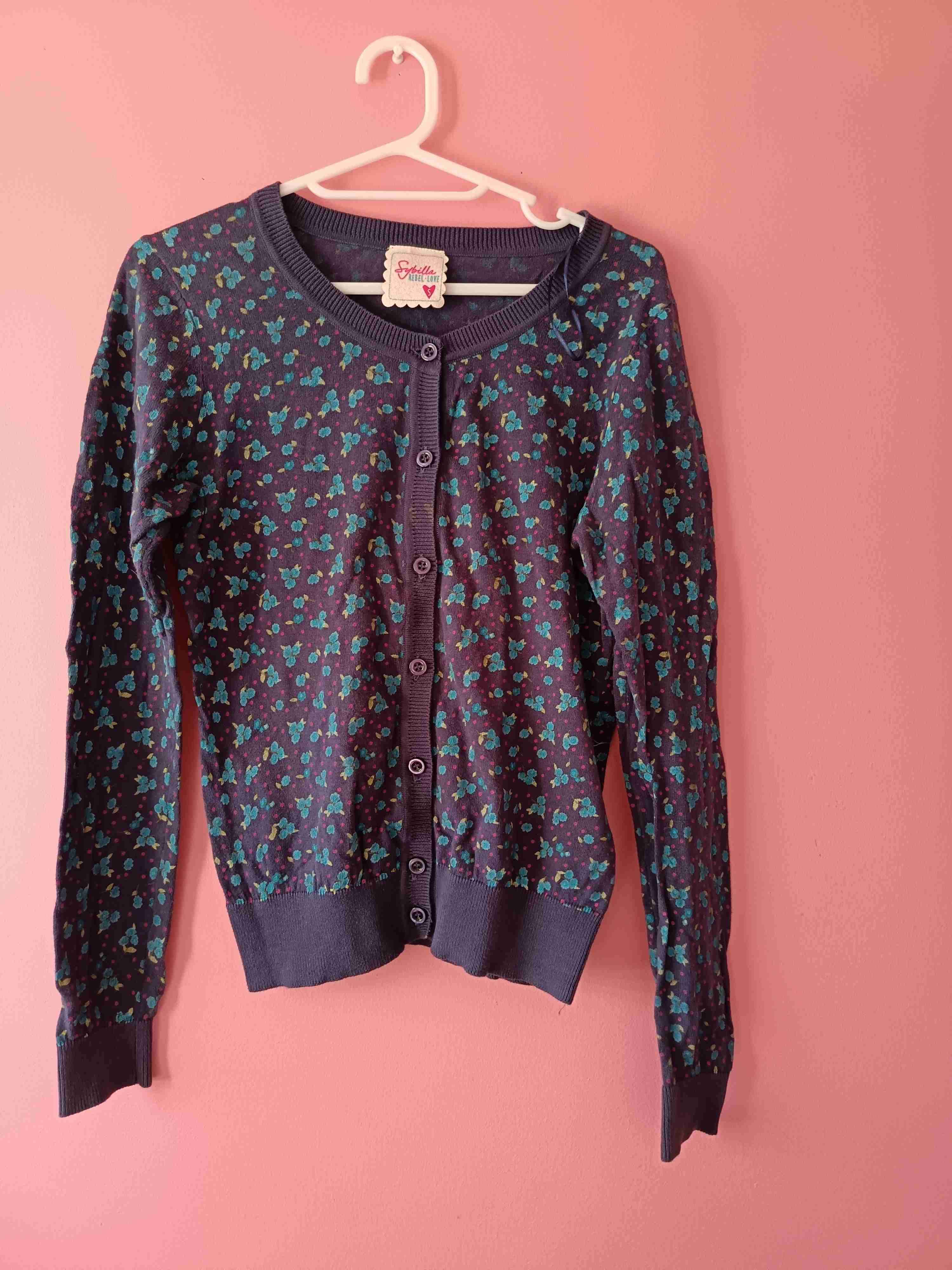 Chaleco floral azul oscuro