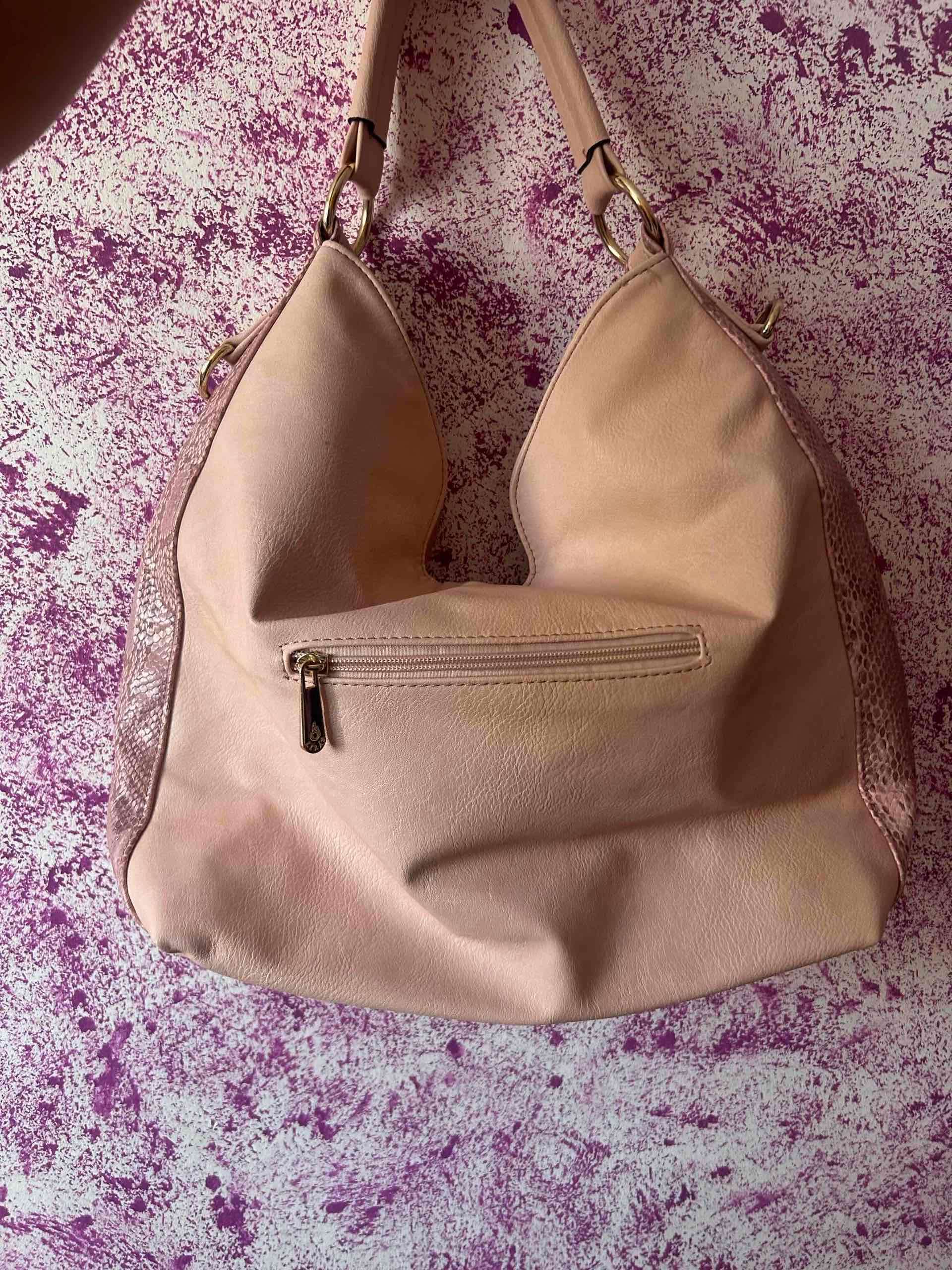 Bolso Lilás rosa claro con aro dorado - miniatura 2