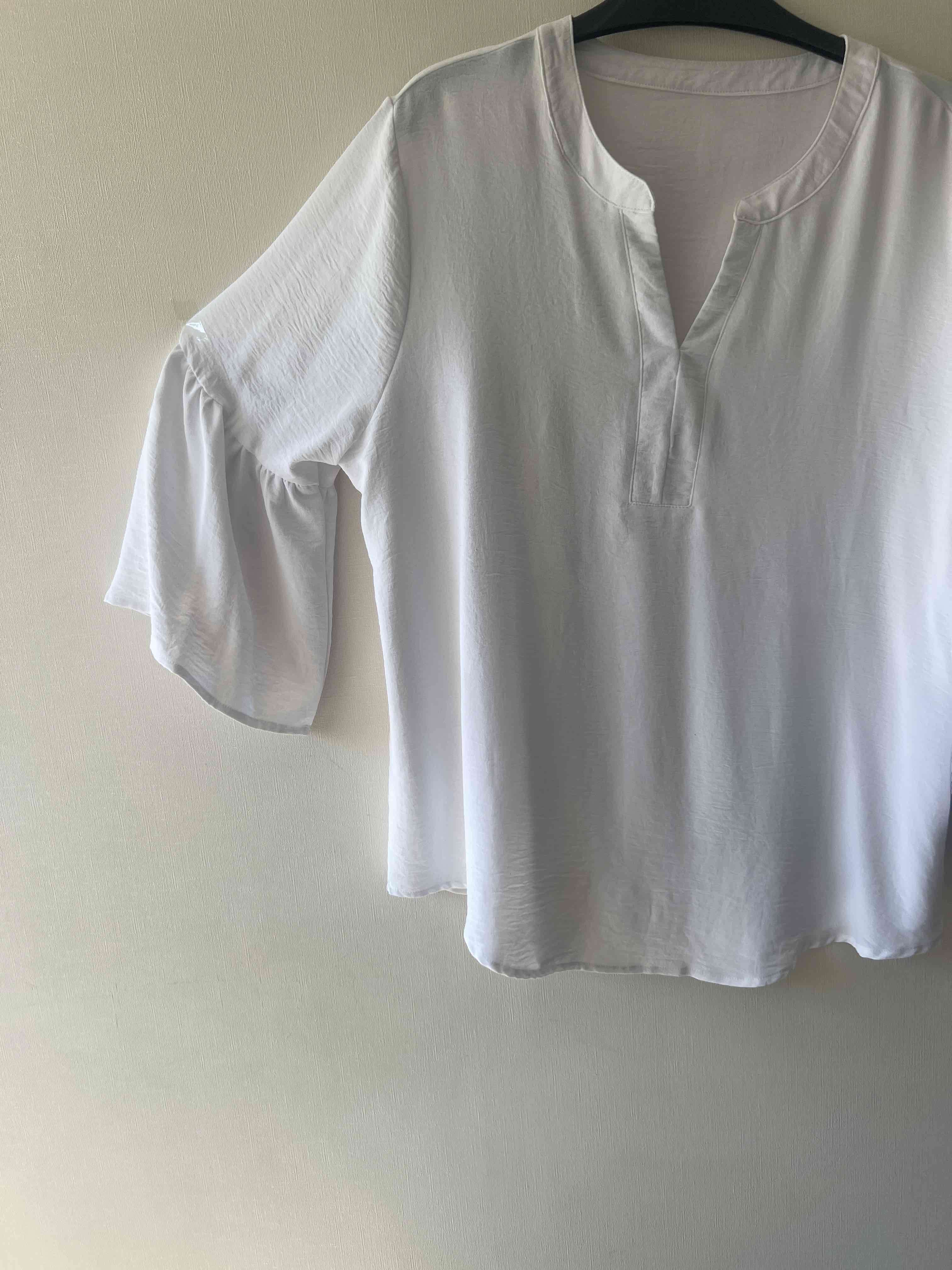 Blusa blanca de manga ancha - miniatura 2