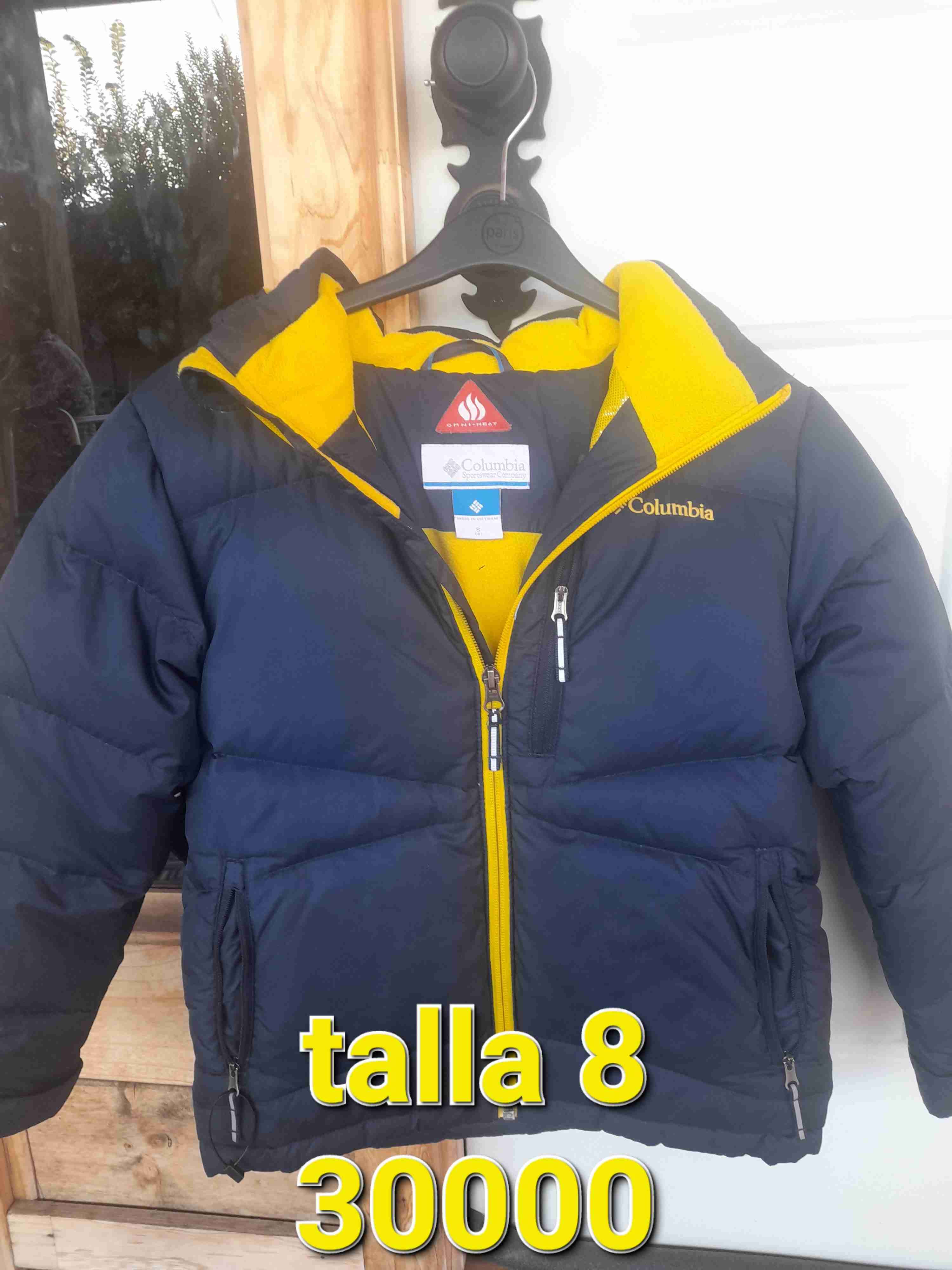 Chaqueta Columbia azul y amarilla