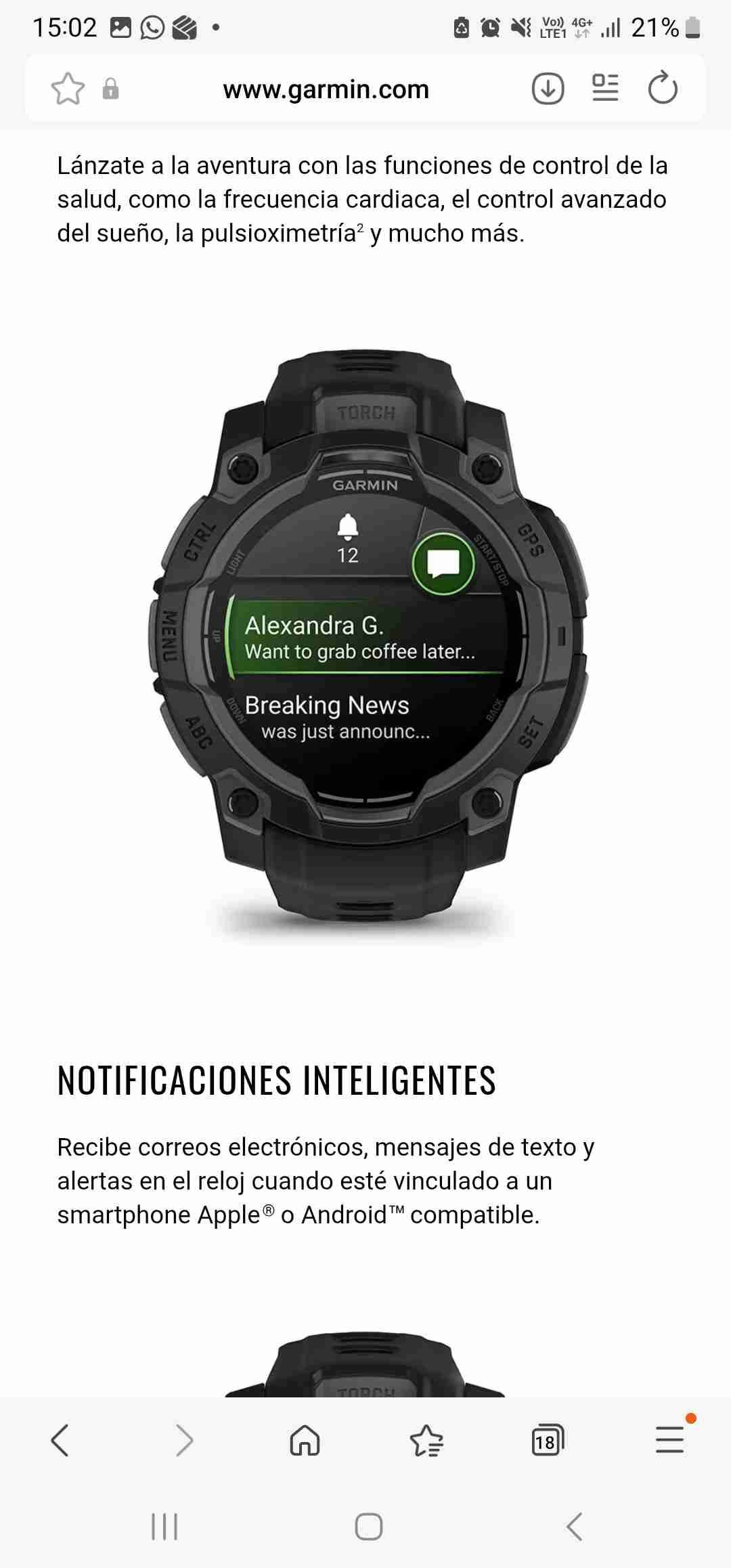 Reloj Garmin Instinct 3 AMOLED - miniatura 4