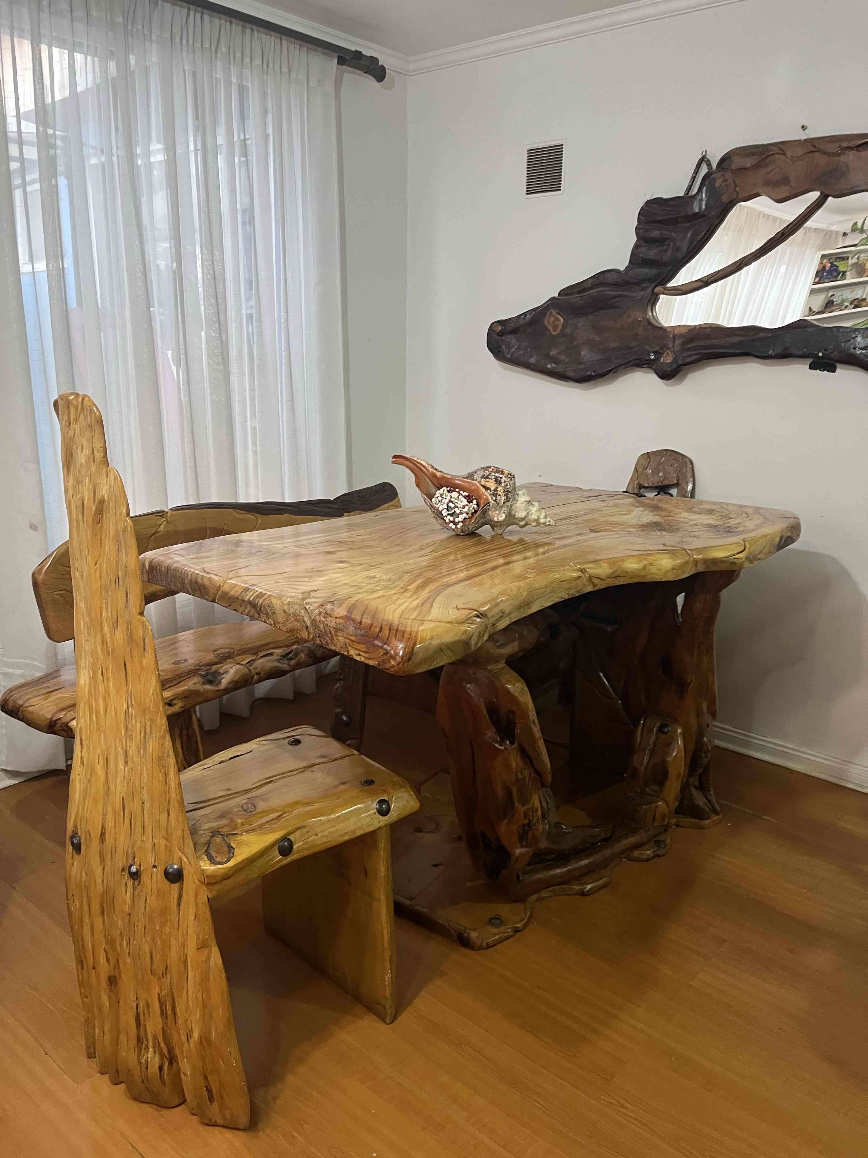 Mesa de madera rústica grande - miniatura 2