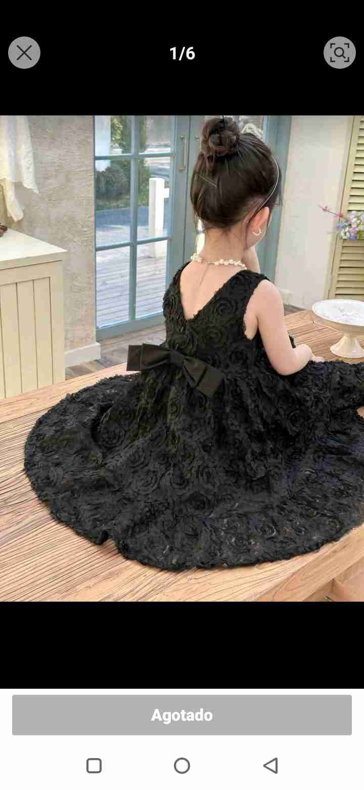 Vestido formal negro de niña talla 4