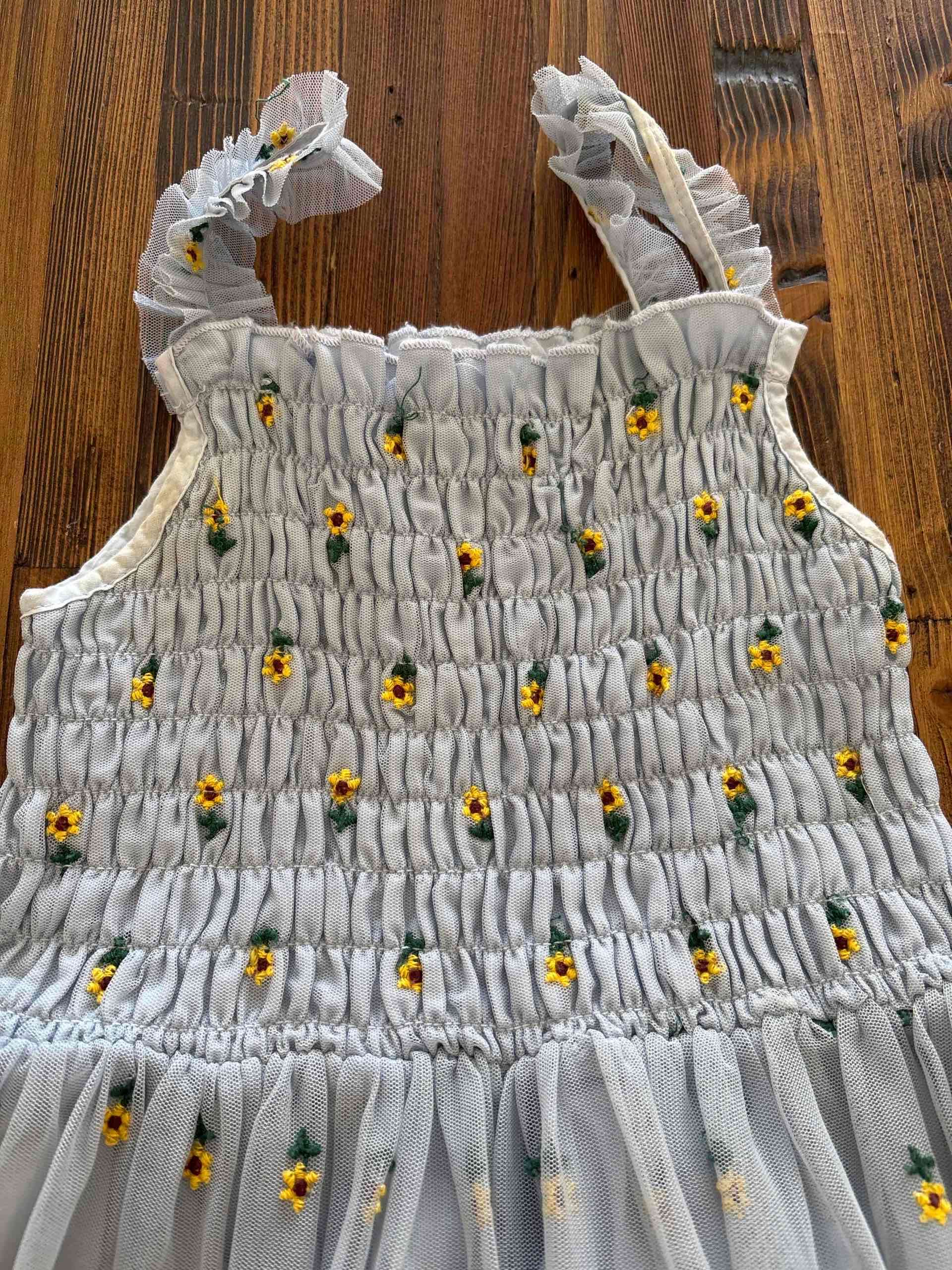 Vestido floral blanco niña - miniatura 2