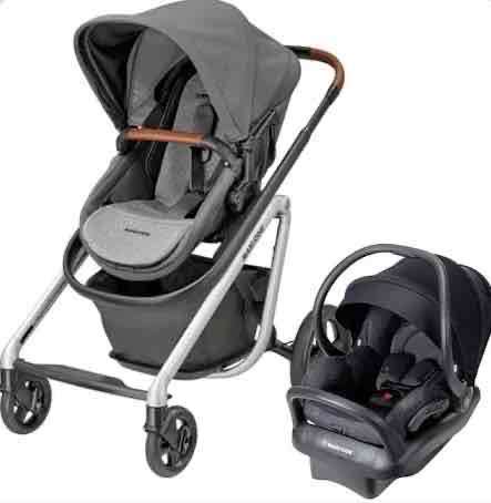 Coche y silla para bebé gris