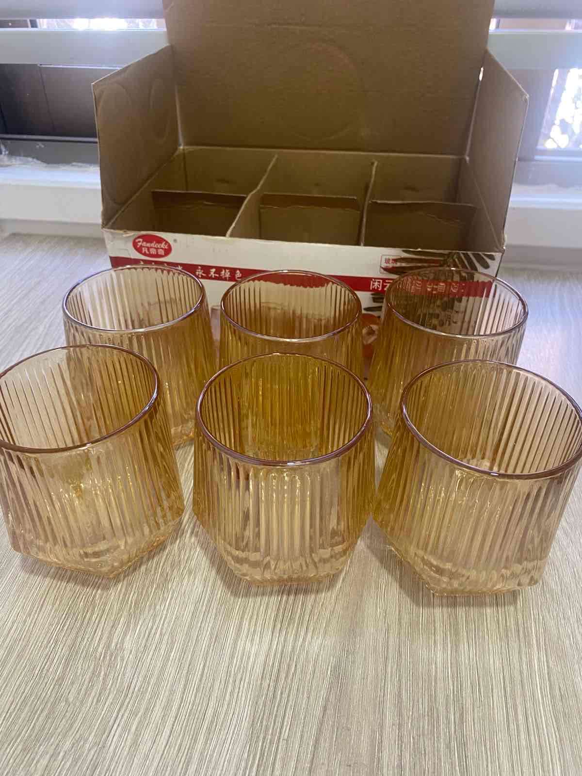 Juego de vasos de cristal