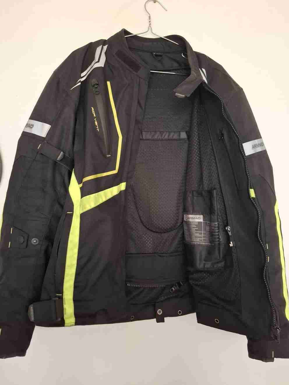 Chaqueta de moto Armad negra y amarilla - miniatura 3