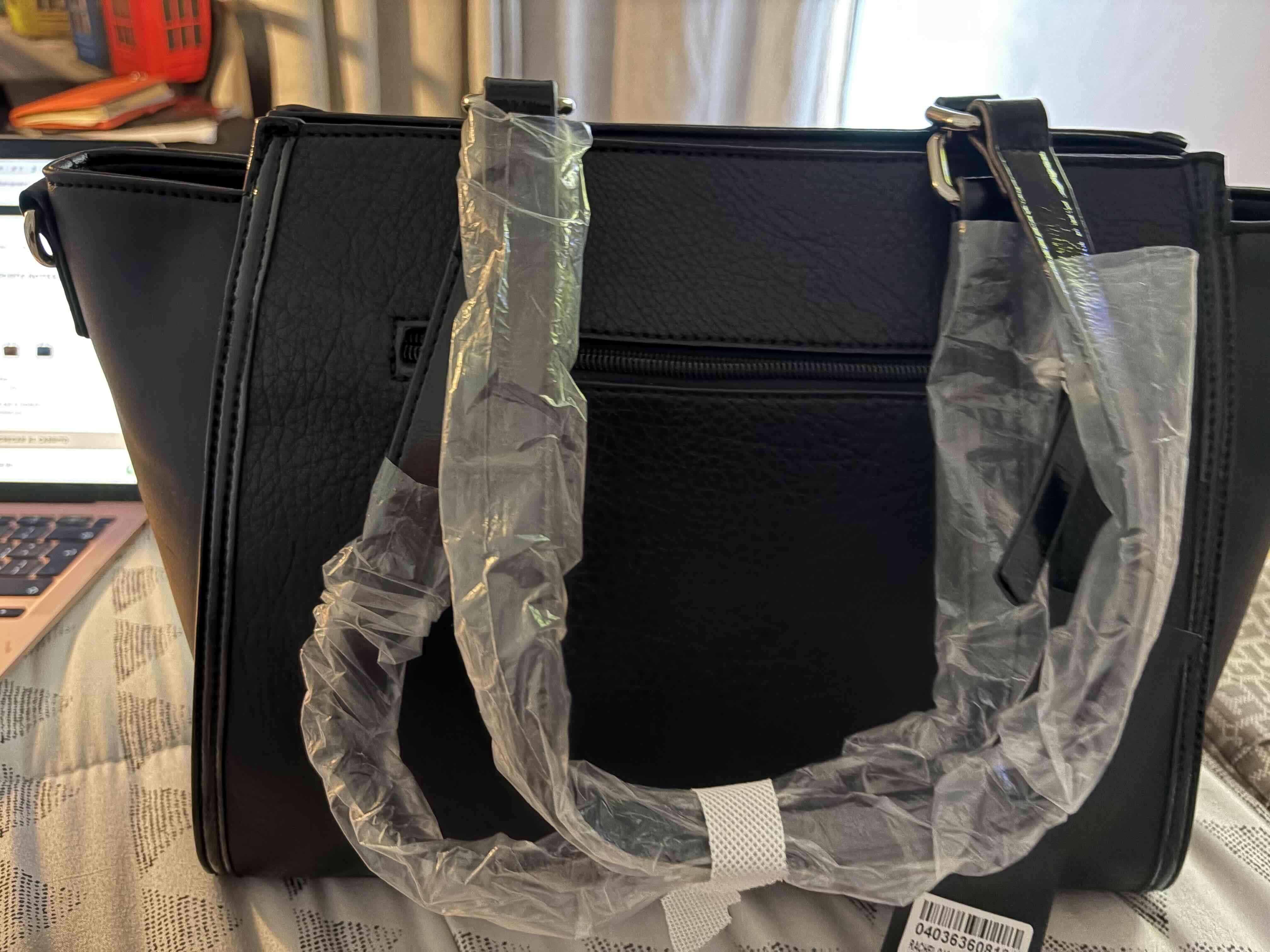 Cartera Tote Porta Notebook Rachel Negro  Amphora - miniatura 2