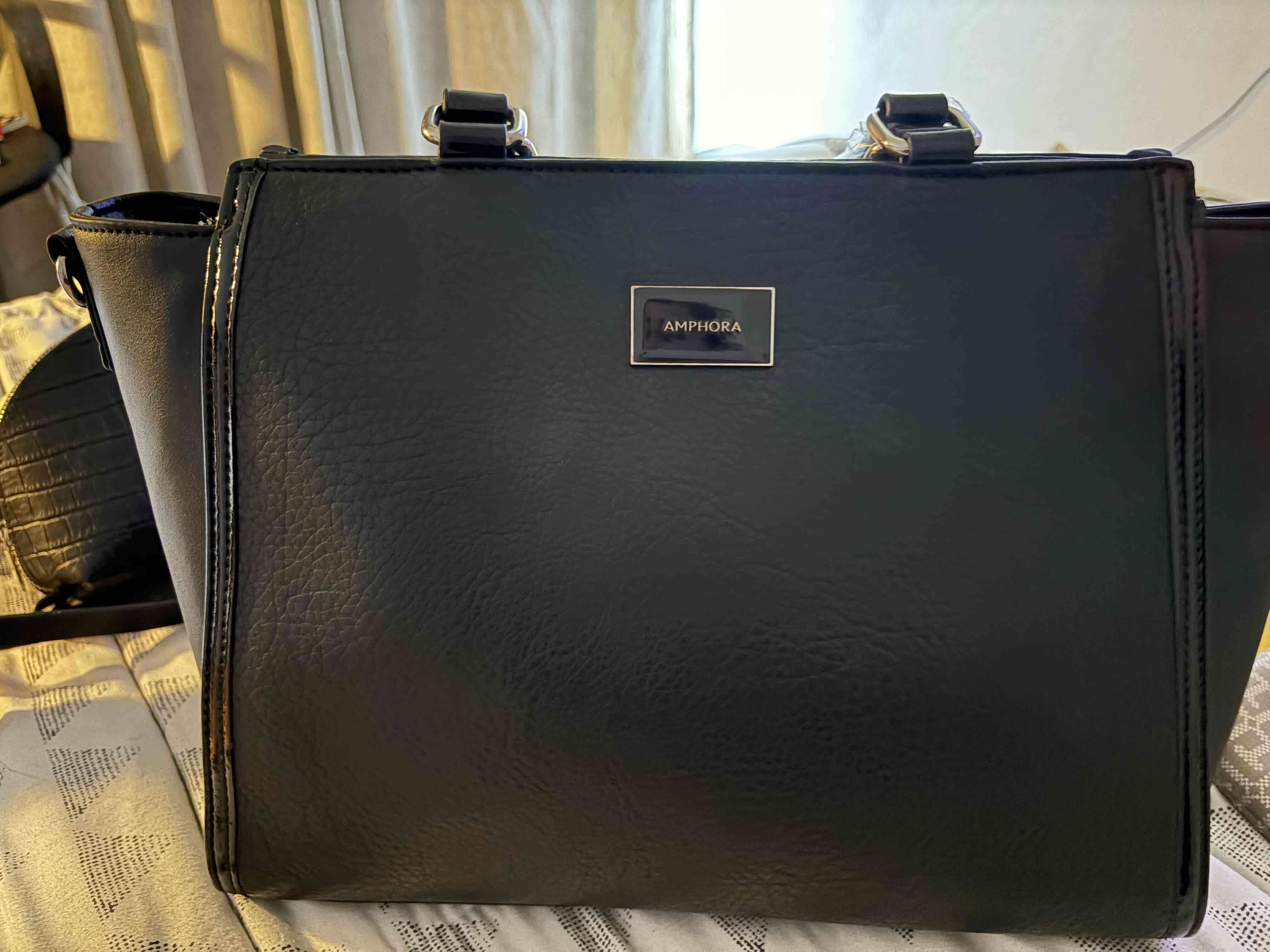 Cartera Tote Porta Notebook Rachel Negro  Amphora - miniatura 4