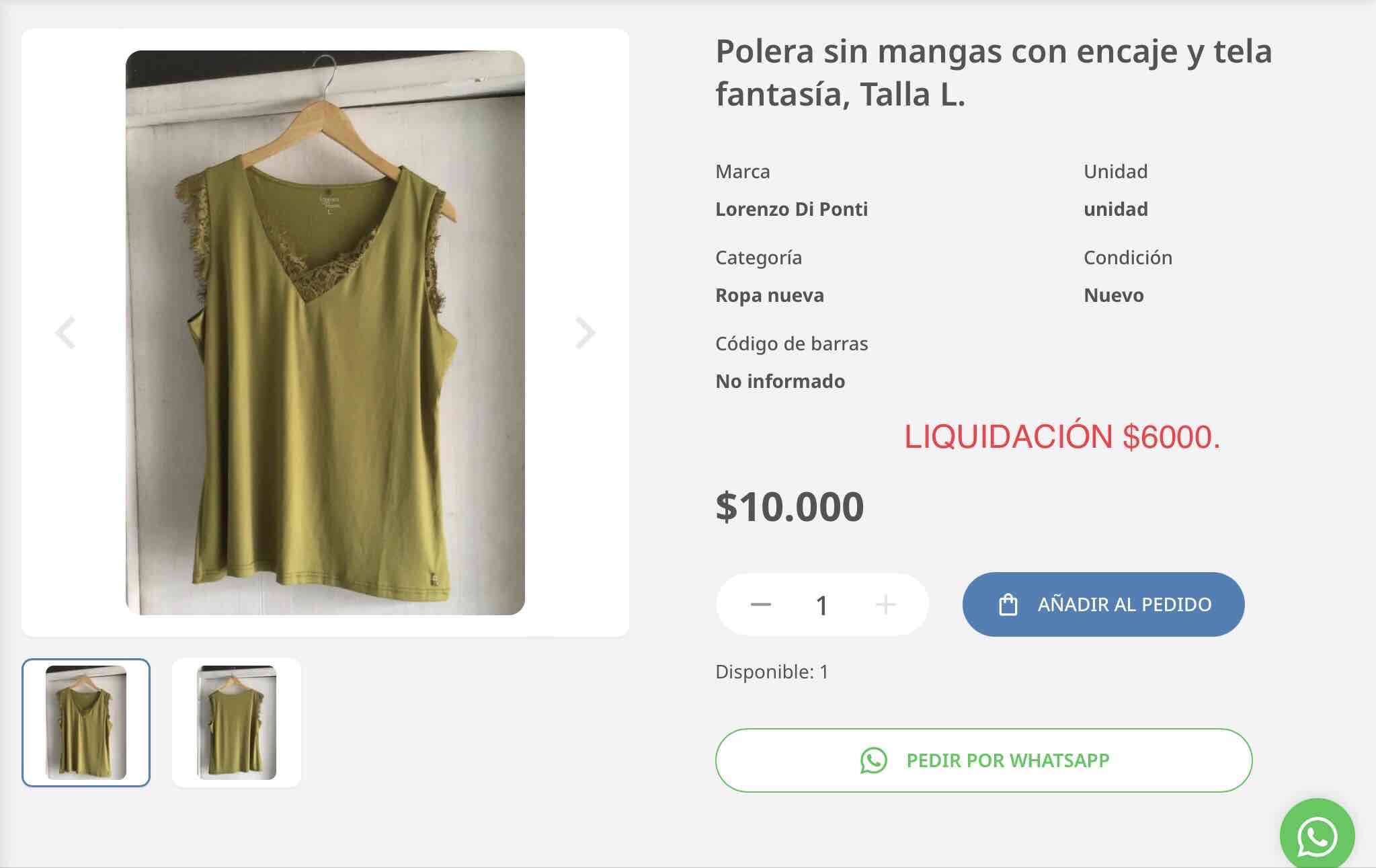Polera sin mangas verde oliva