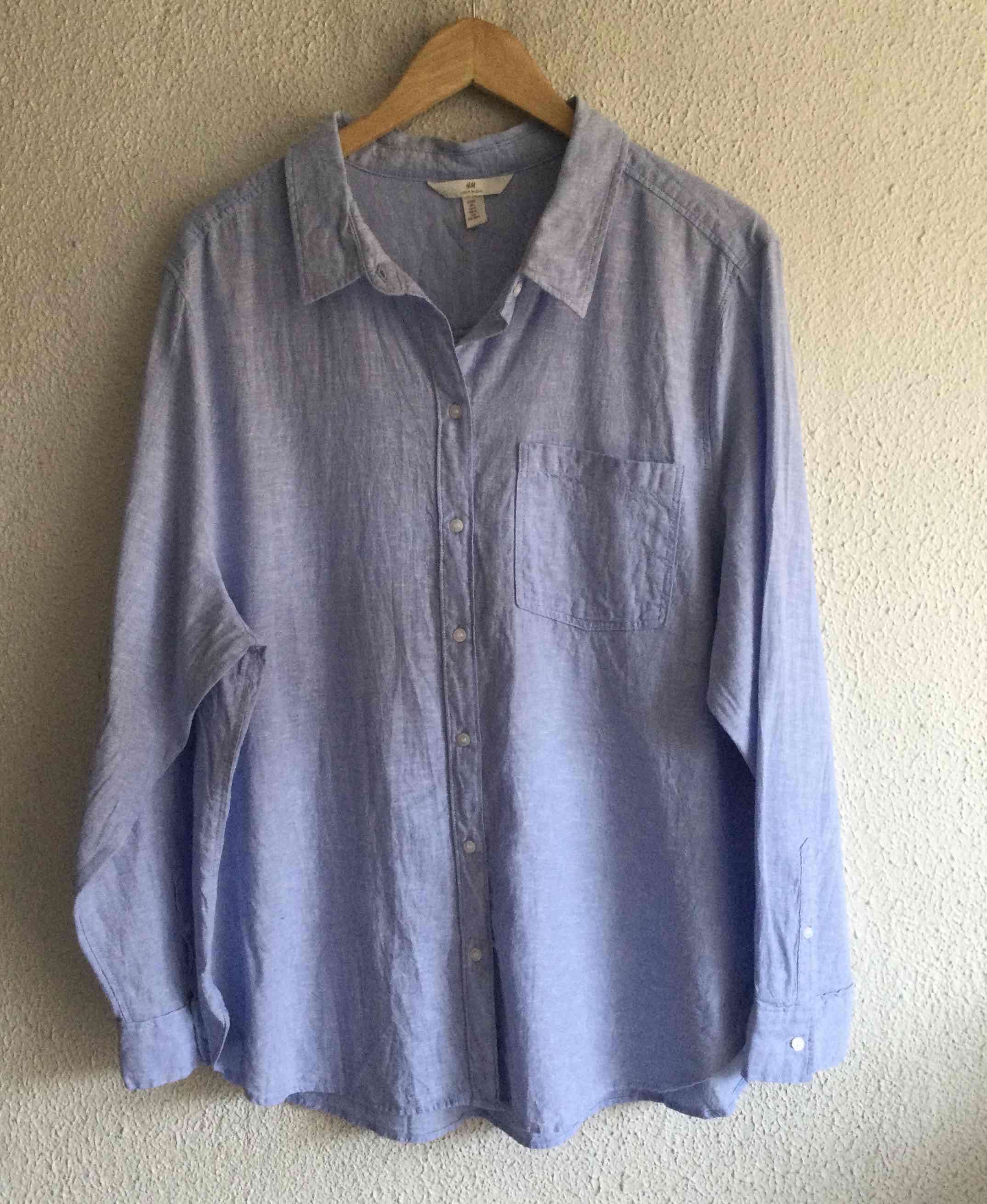 Camisa celeste de lino H&M - miniatura 2