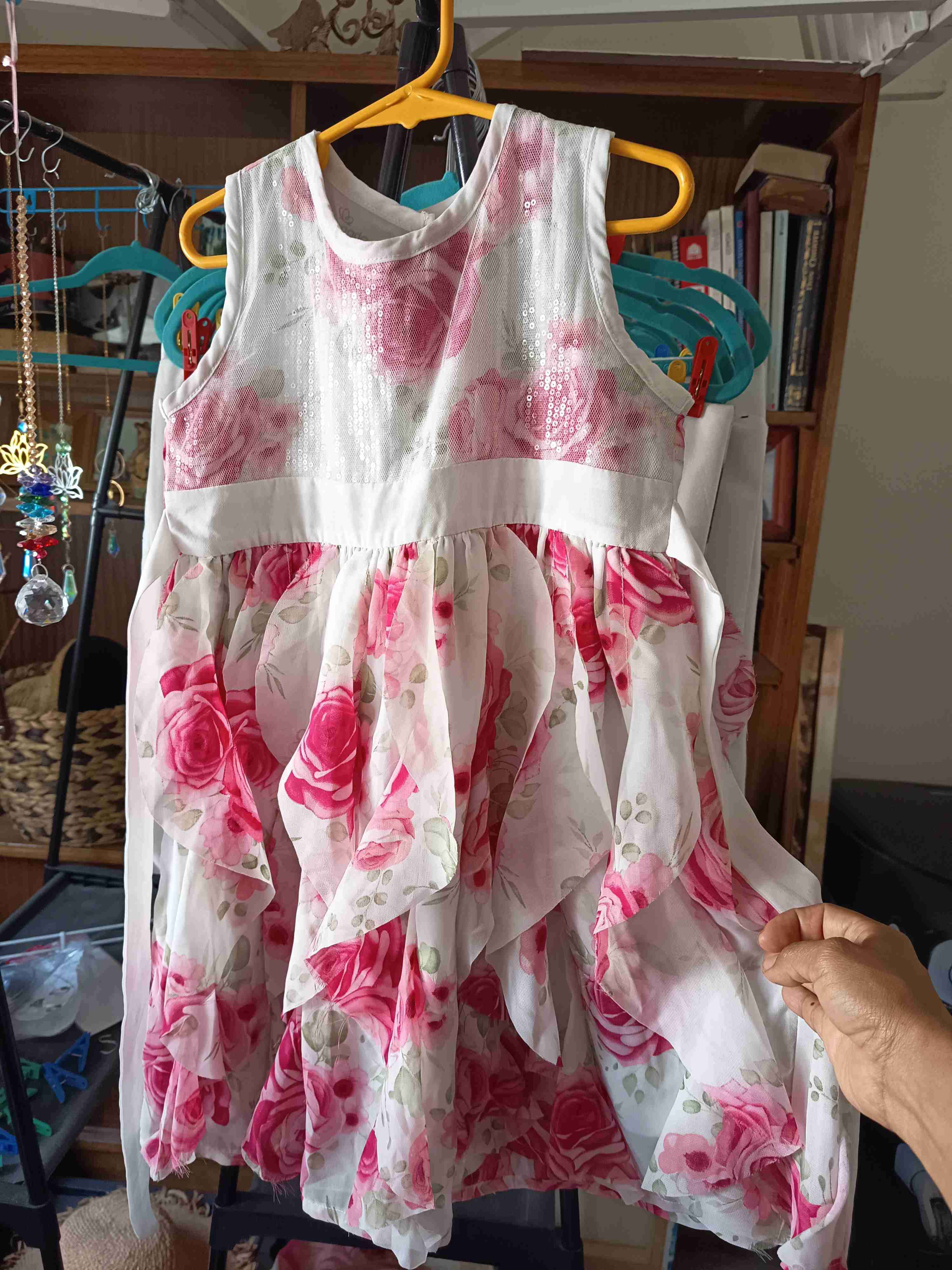Vestido infantil floral rosa