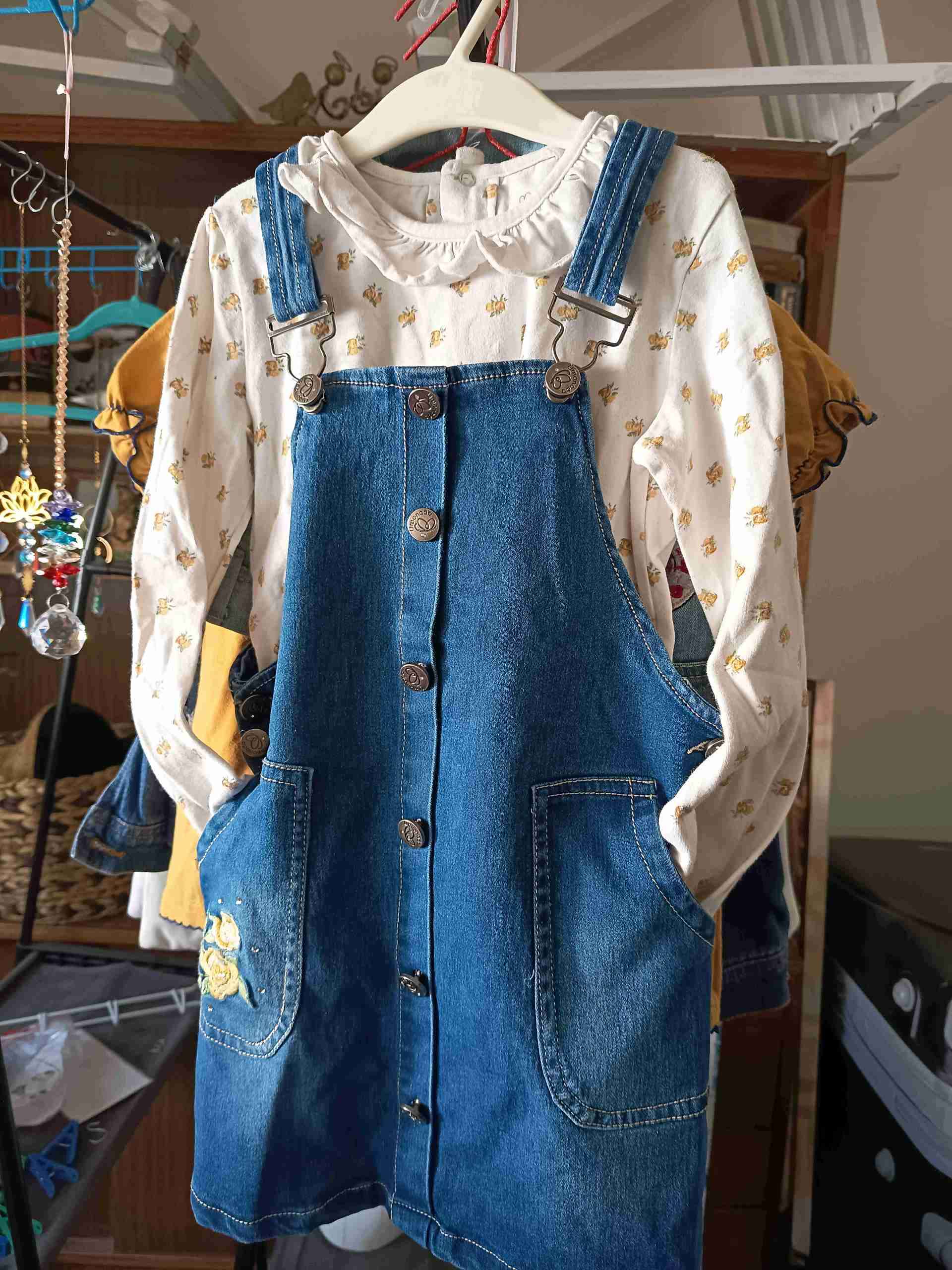 Vestido infantil floral rosa - miniatura 3