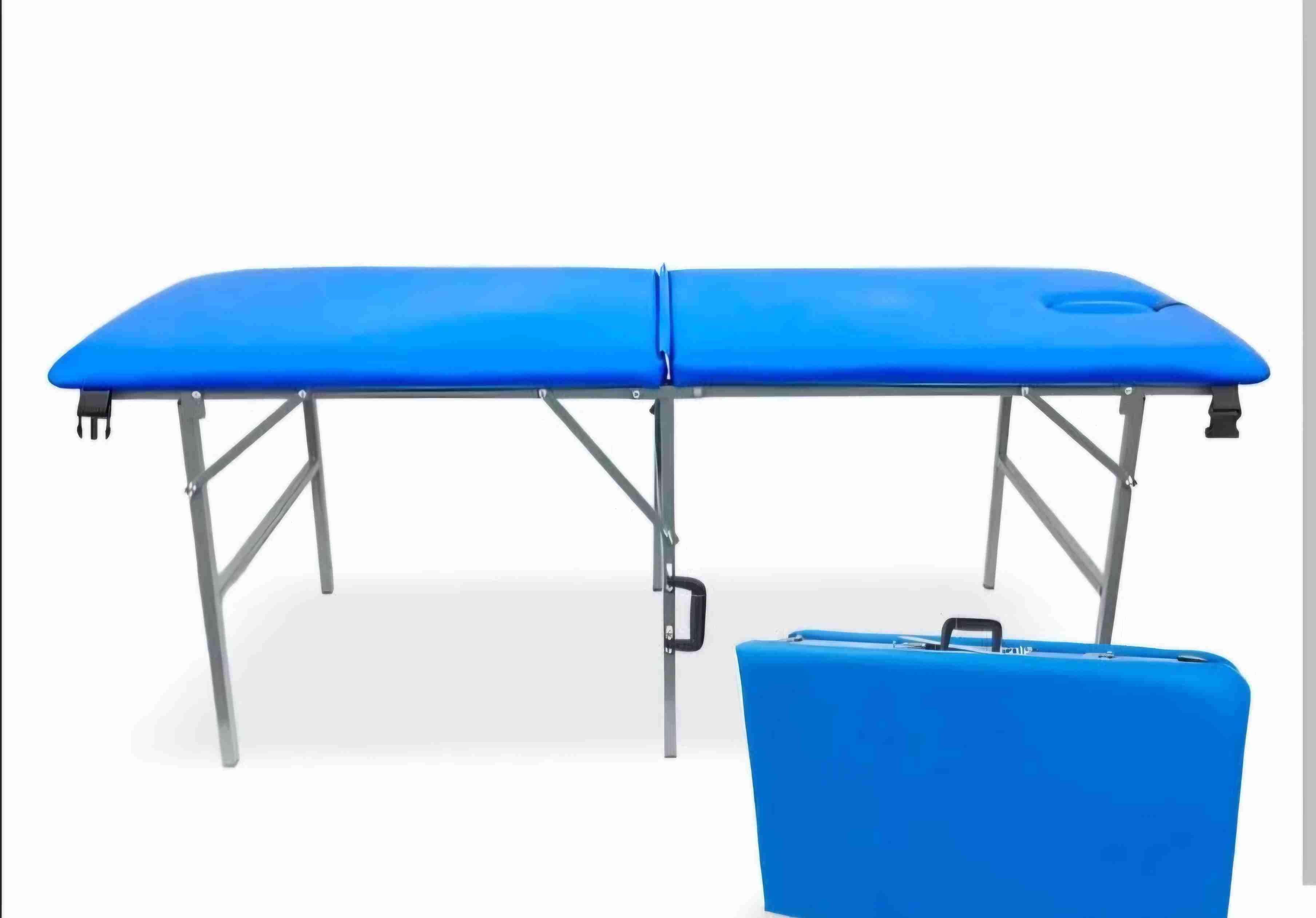 Camilla portátil de masaje azul