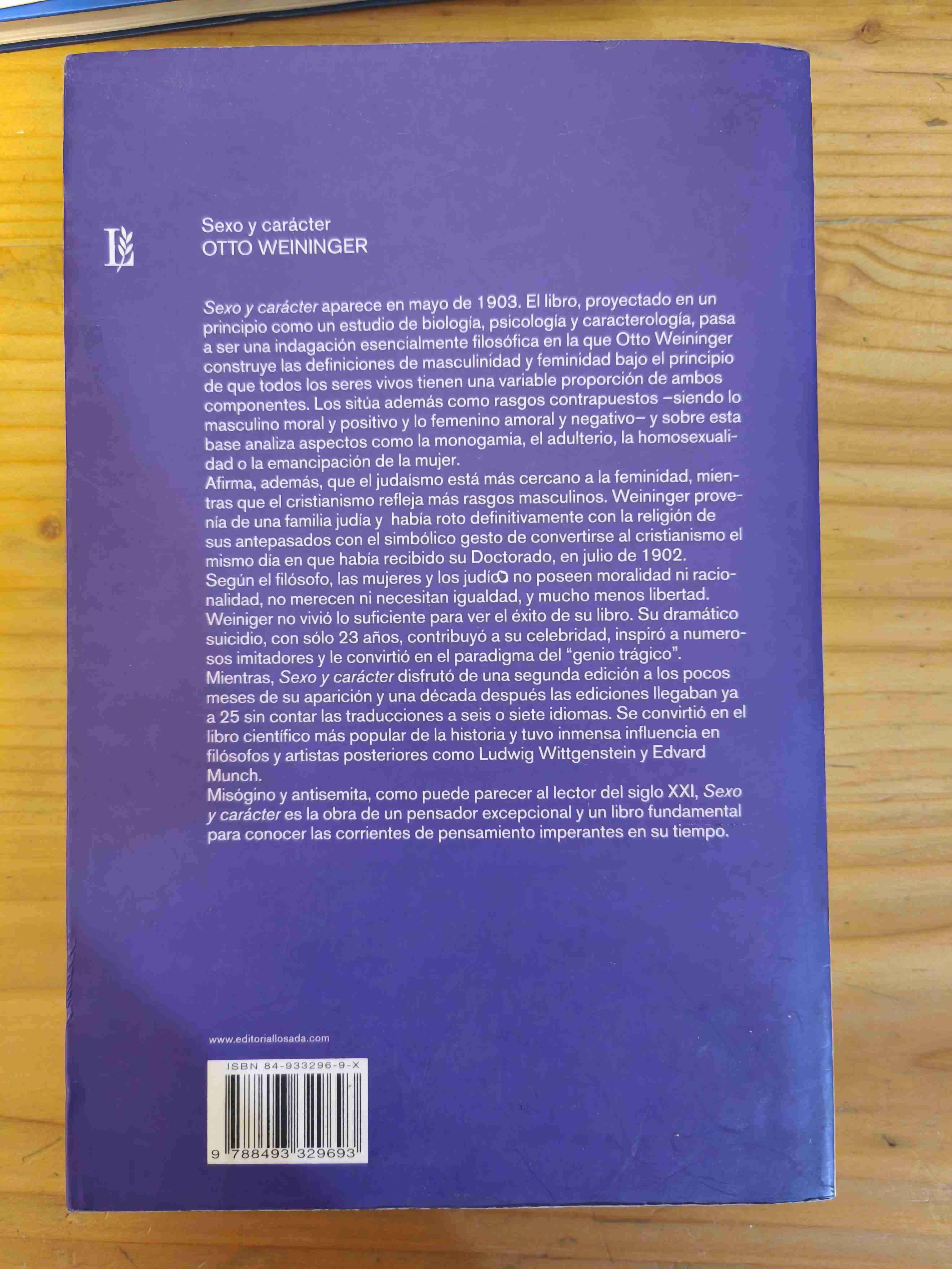 Libro 'Sexo y carácter' de Weininger - miniatura 2