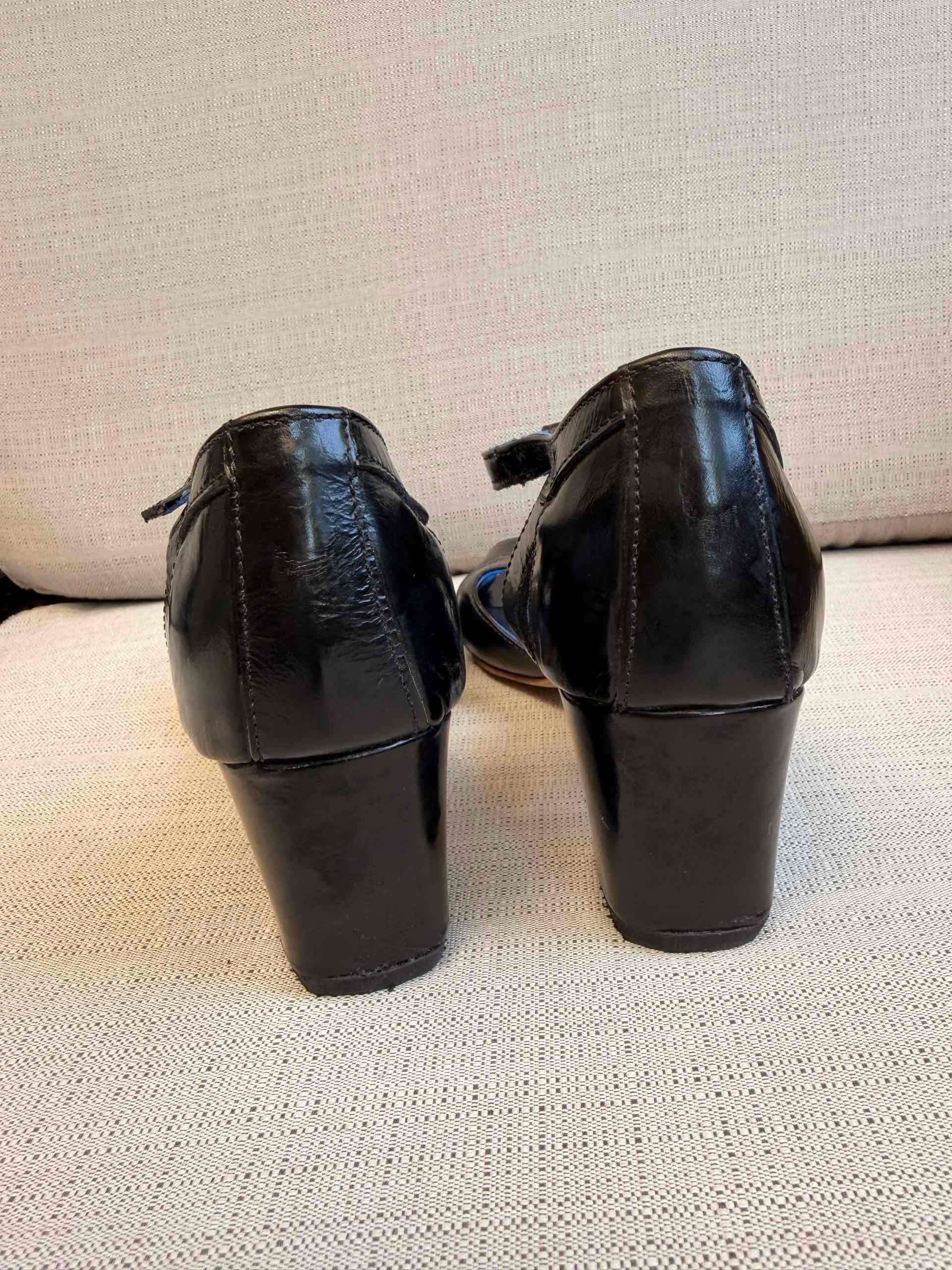 Zapatos de taco charol cuero 38 - miniatura 3