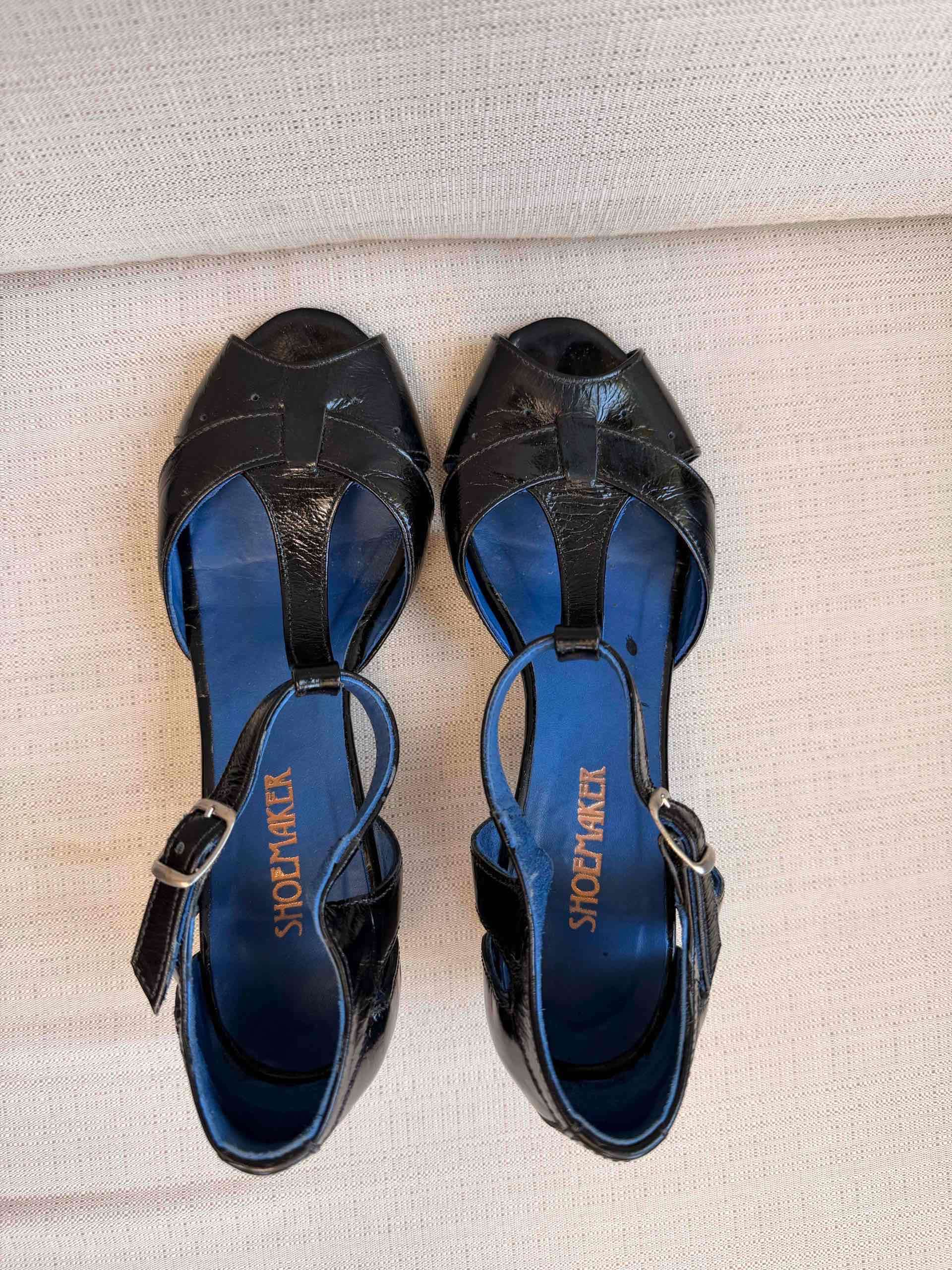 Zapatos de taco charol cuero 38 - miniatura 4