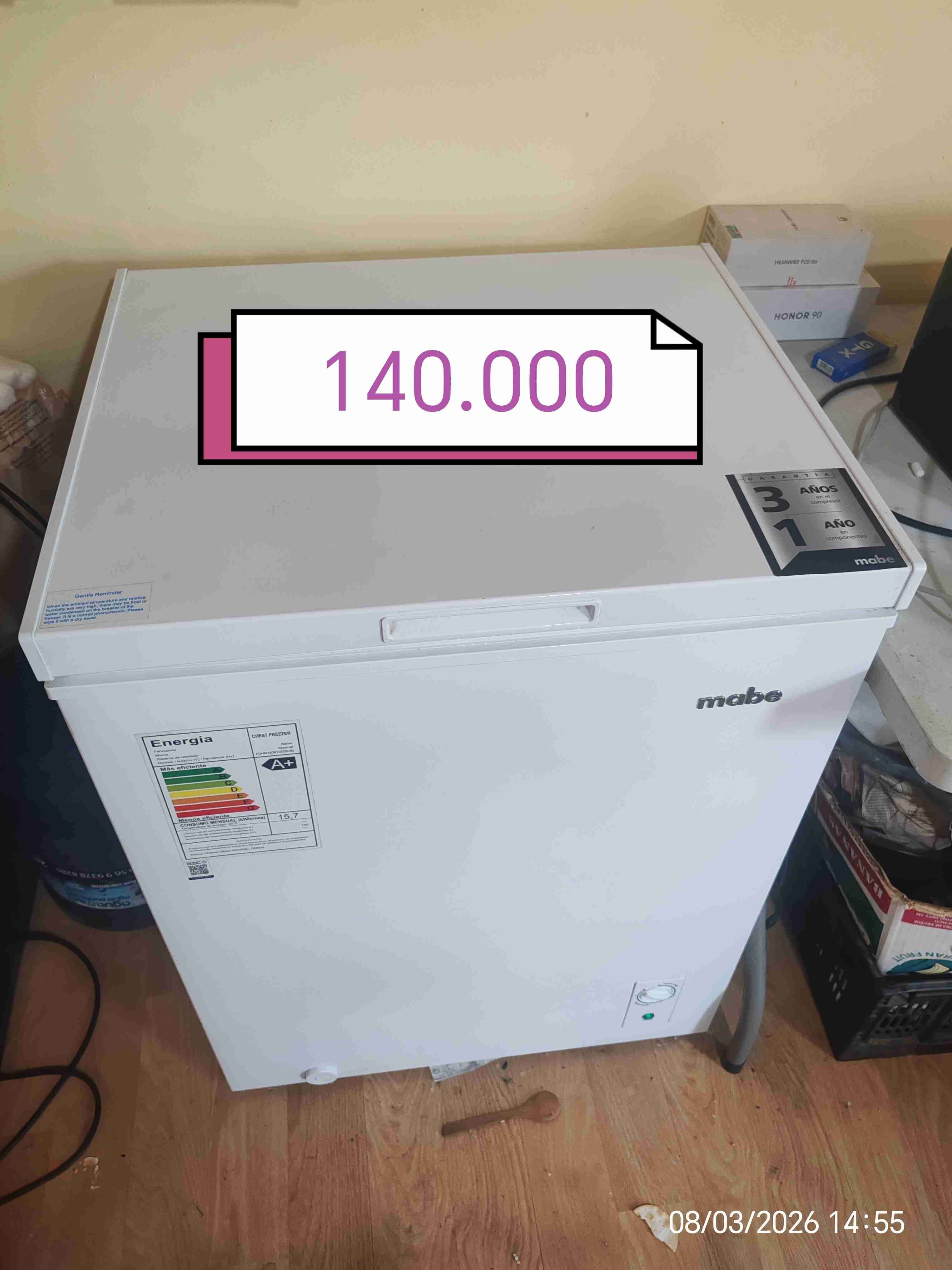 Congelador Mabe blanco A+