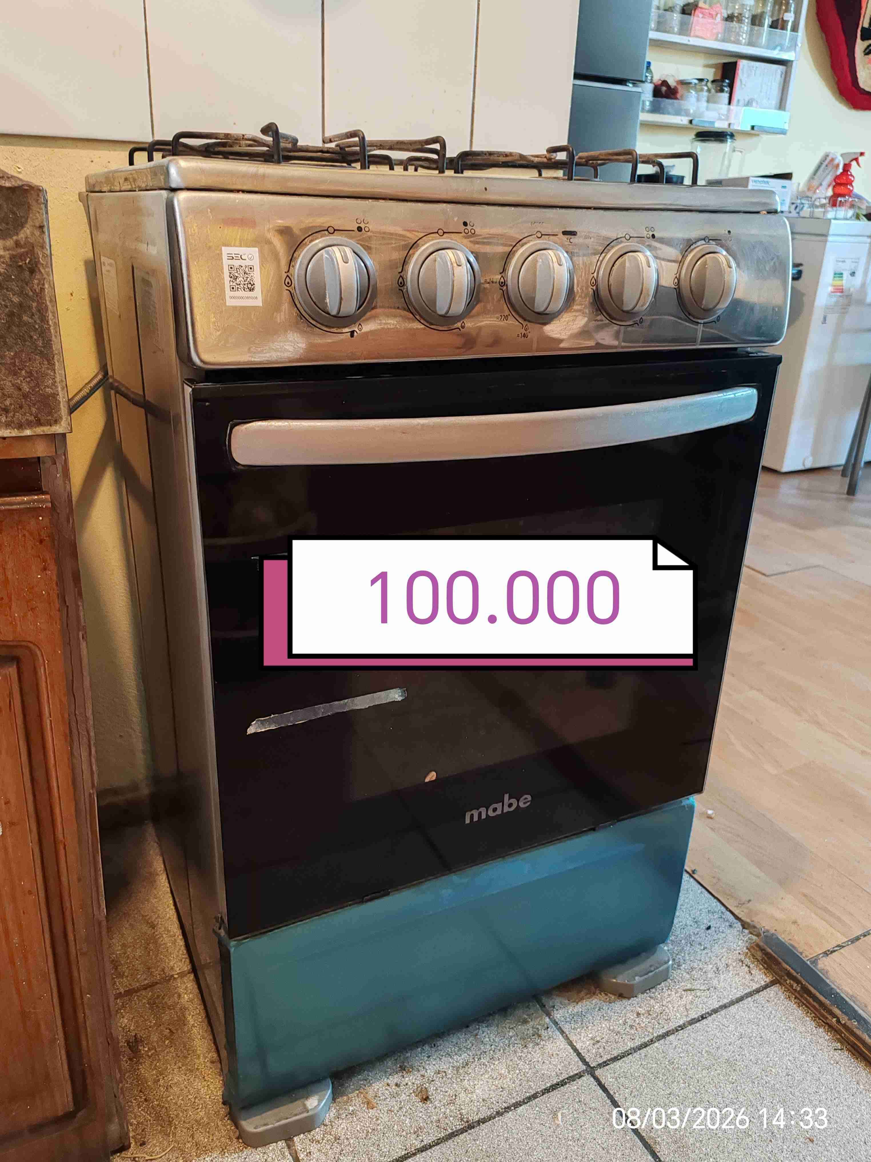 Cocina a gas Mabe 4 quemadores con horno