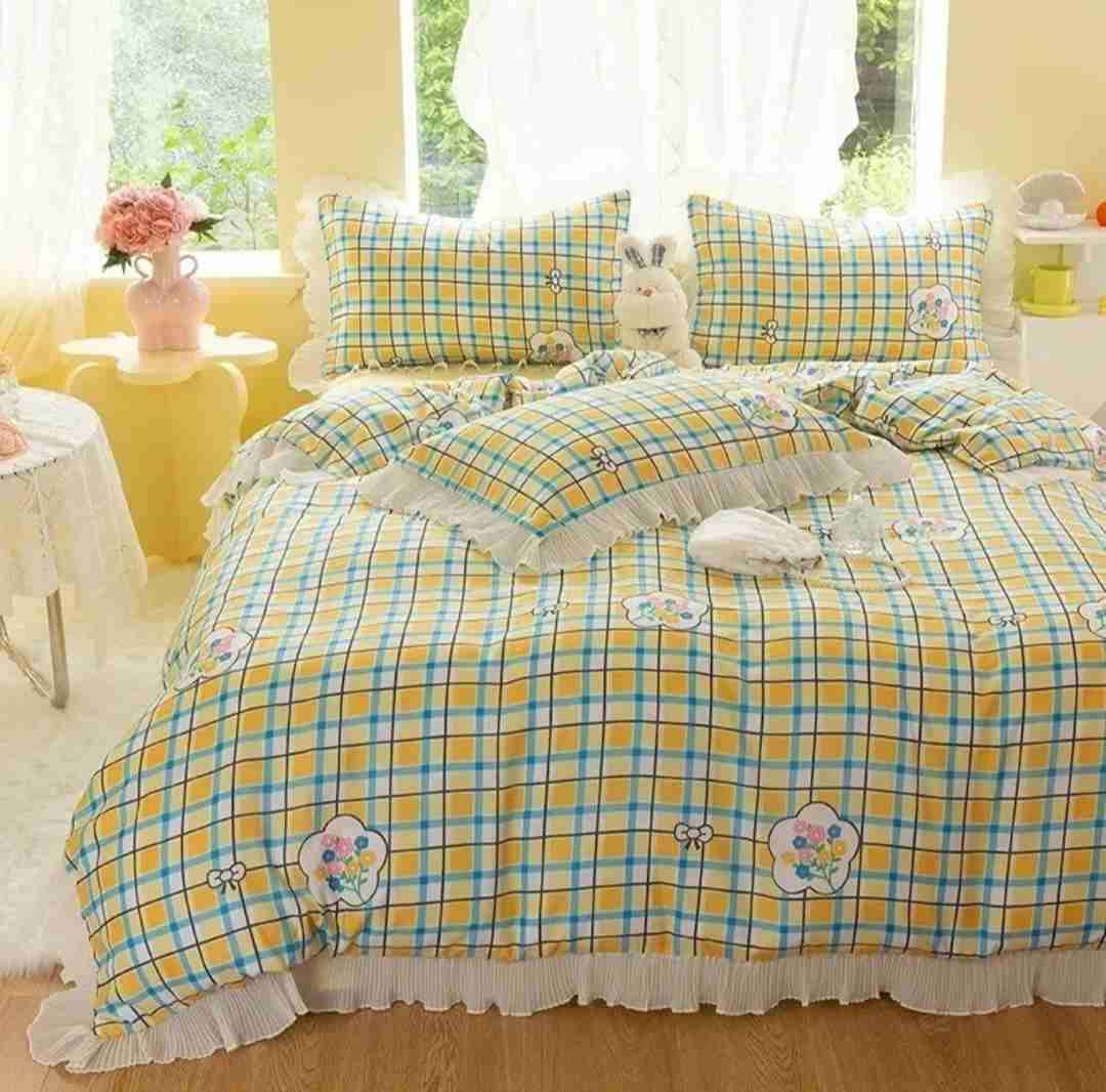 Set funda plumón cuadros multicolor PLAZA 1,5