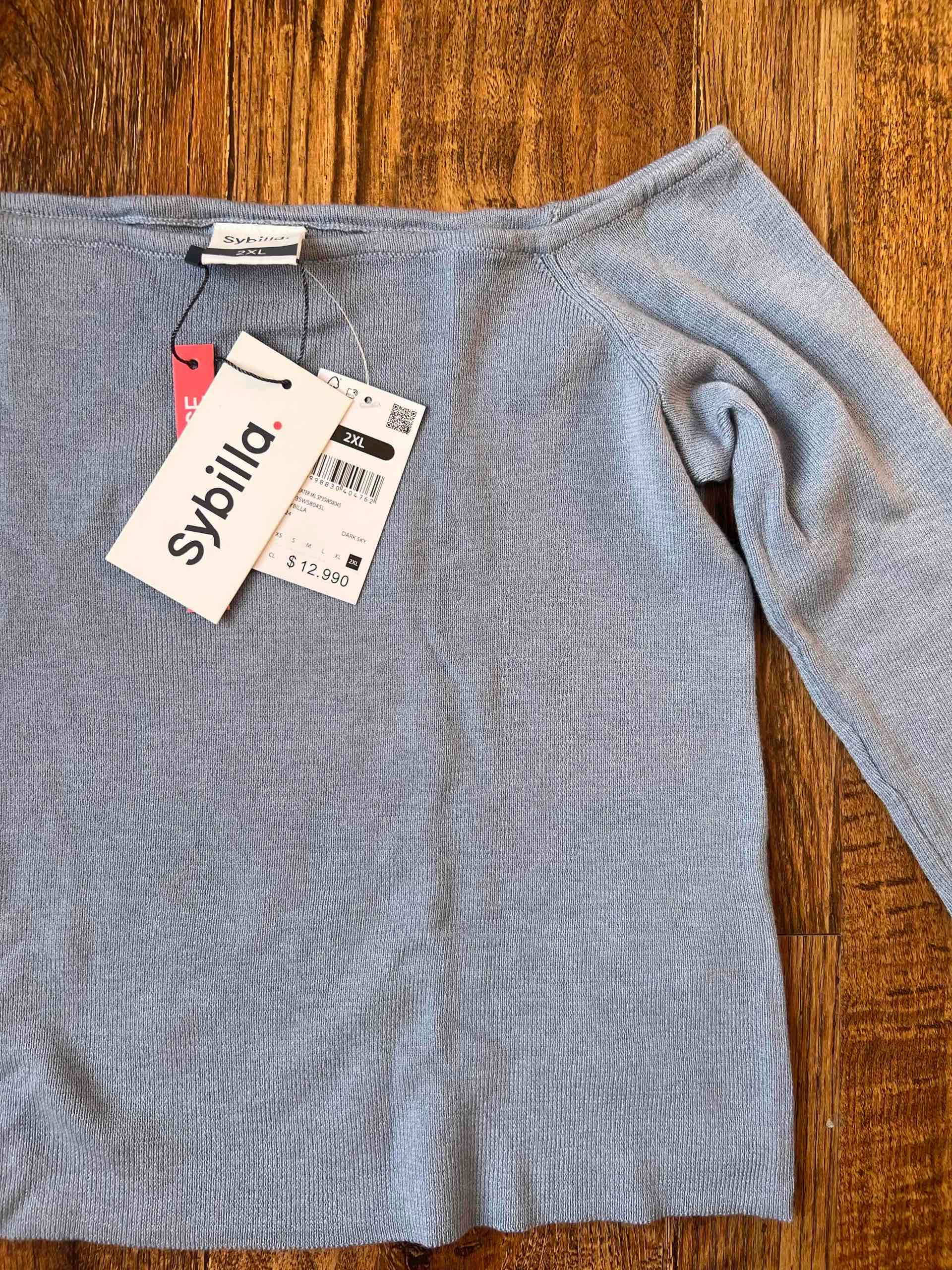 Polera manga larga celeste Sybilla - miniatura 2