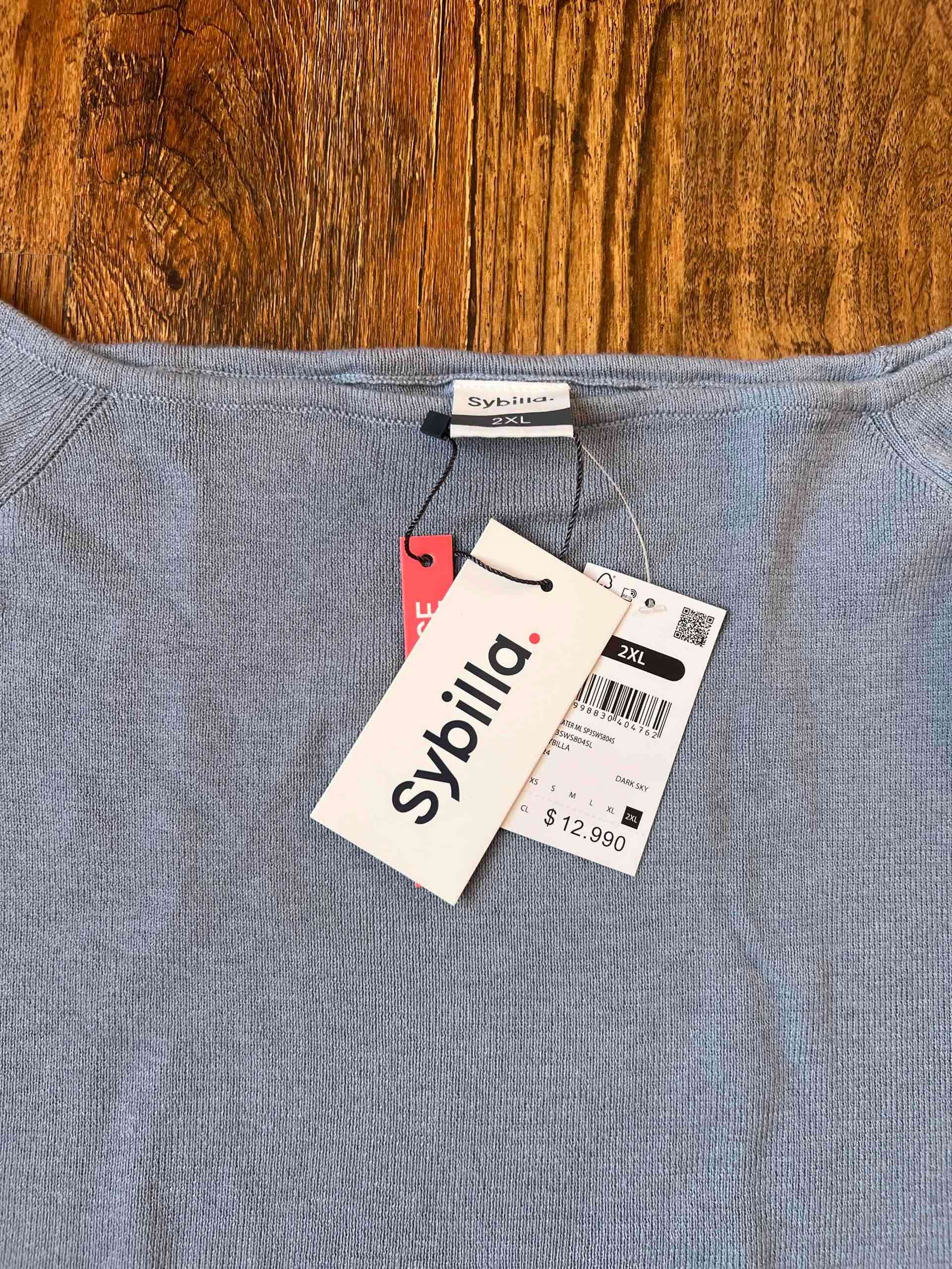 Polera manga larga celeste Sybilla - miniatura 3