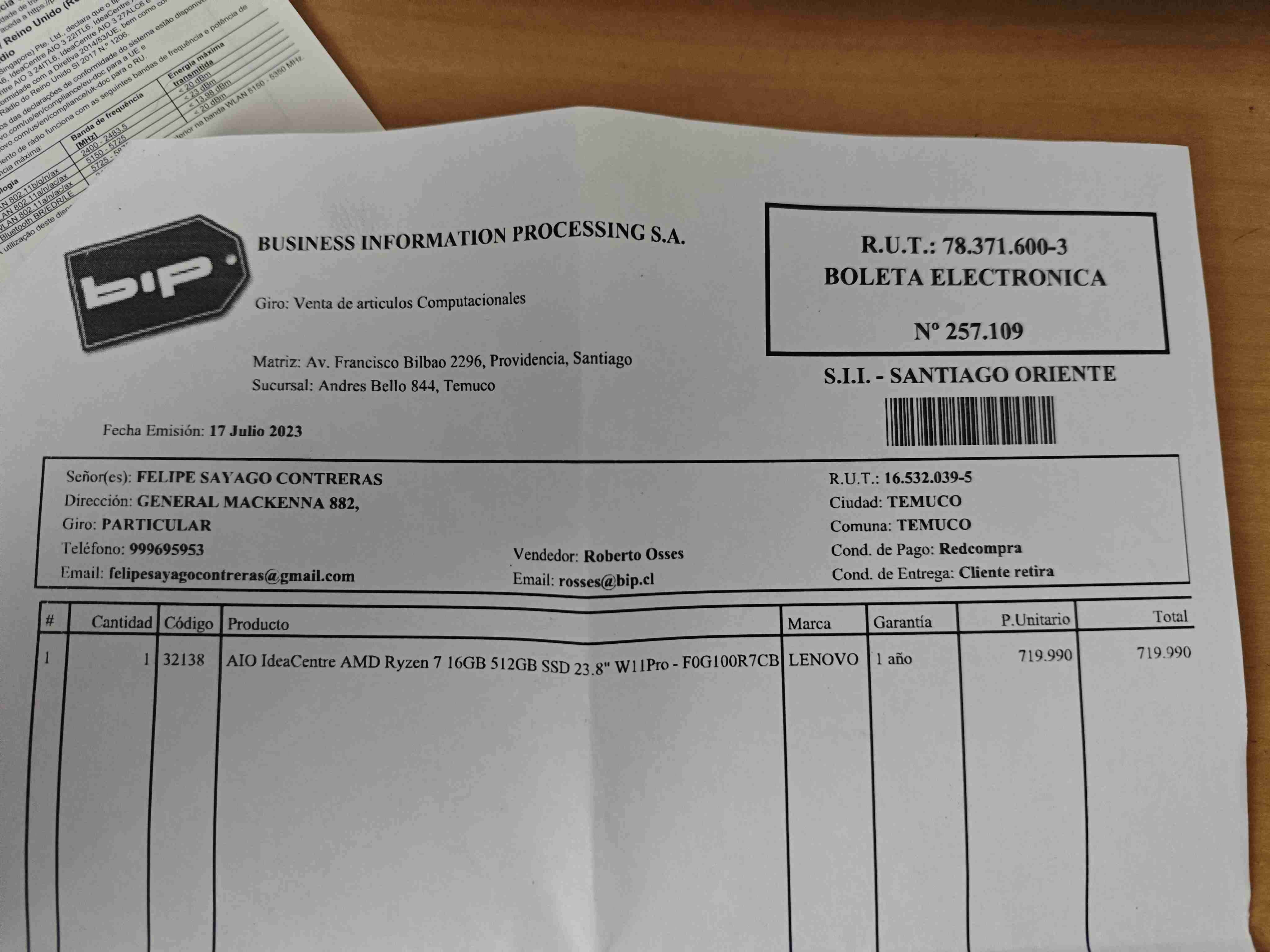 AIO LENOVO IdeaCentre 3 - miniatura 6