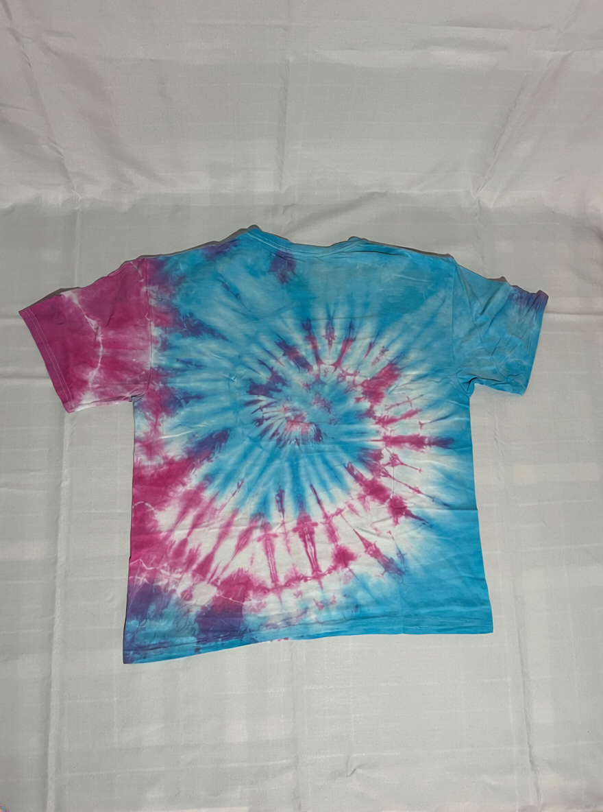 Polera tie-dye azul y rosada - miniatura 2