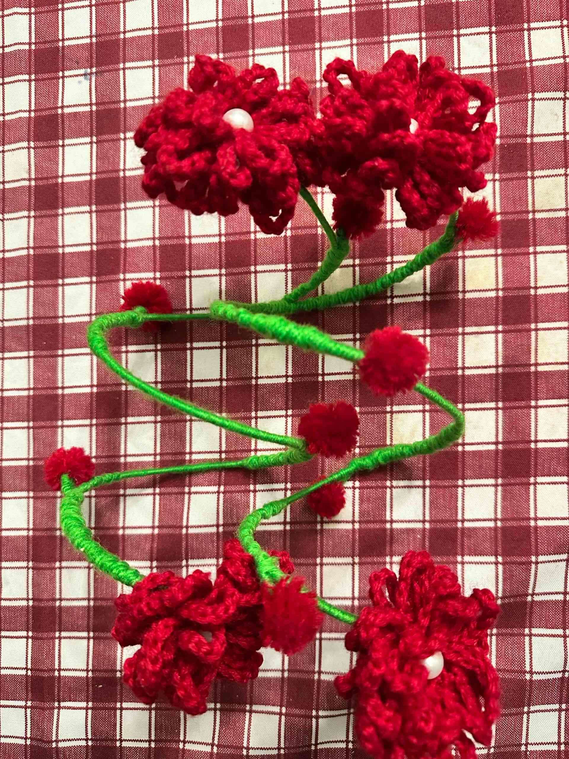 2 Sujetador de cortinas con flores decorativas - miniatura 2