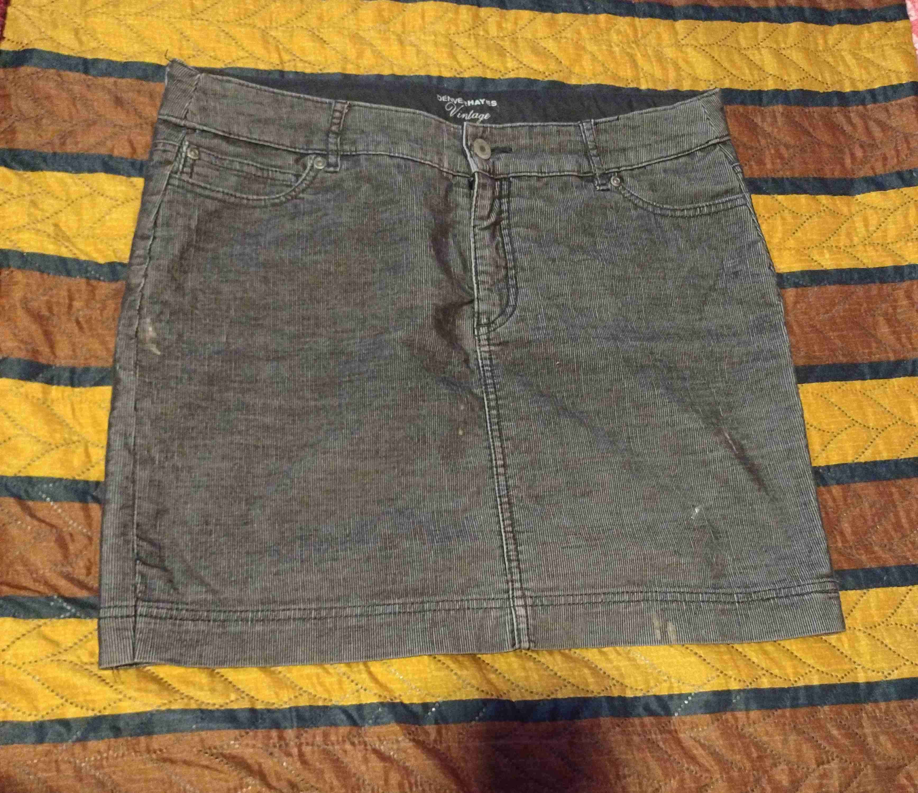 Falda recta denim gris