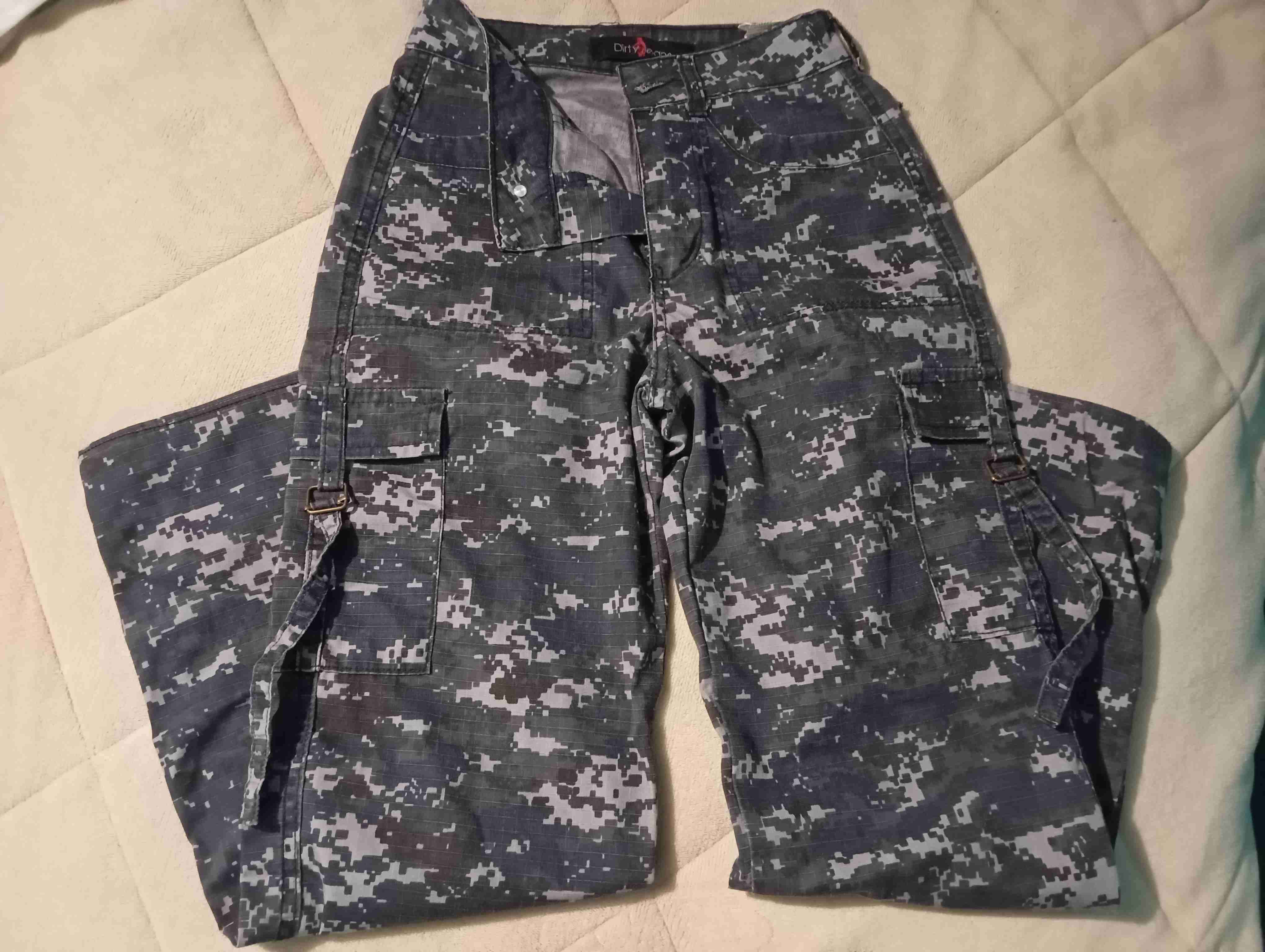 Jeans cargo azul mujer camuflaje - miniatura 2