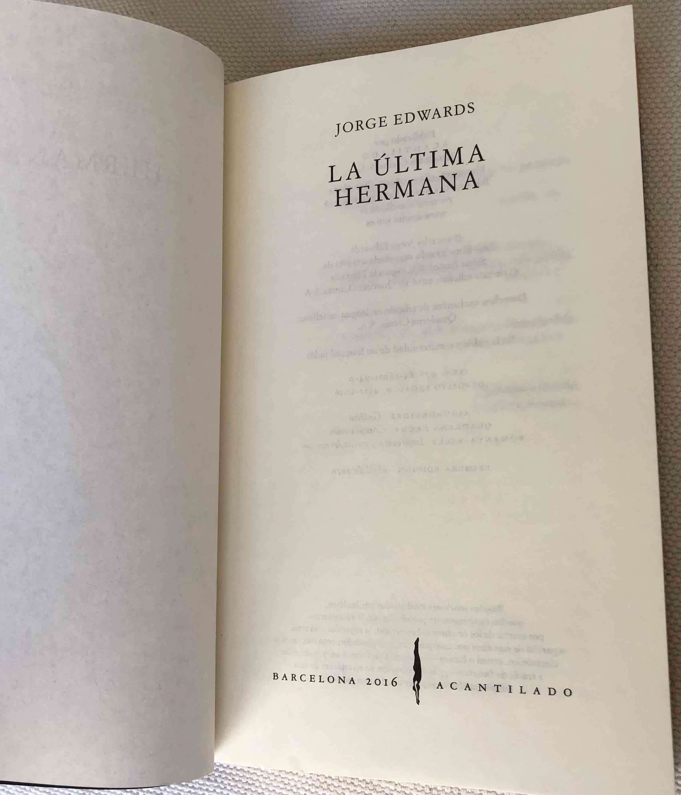 Libro 'La última hermana' de Jorge Edwards - miniatura 4