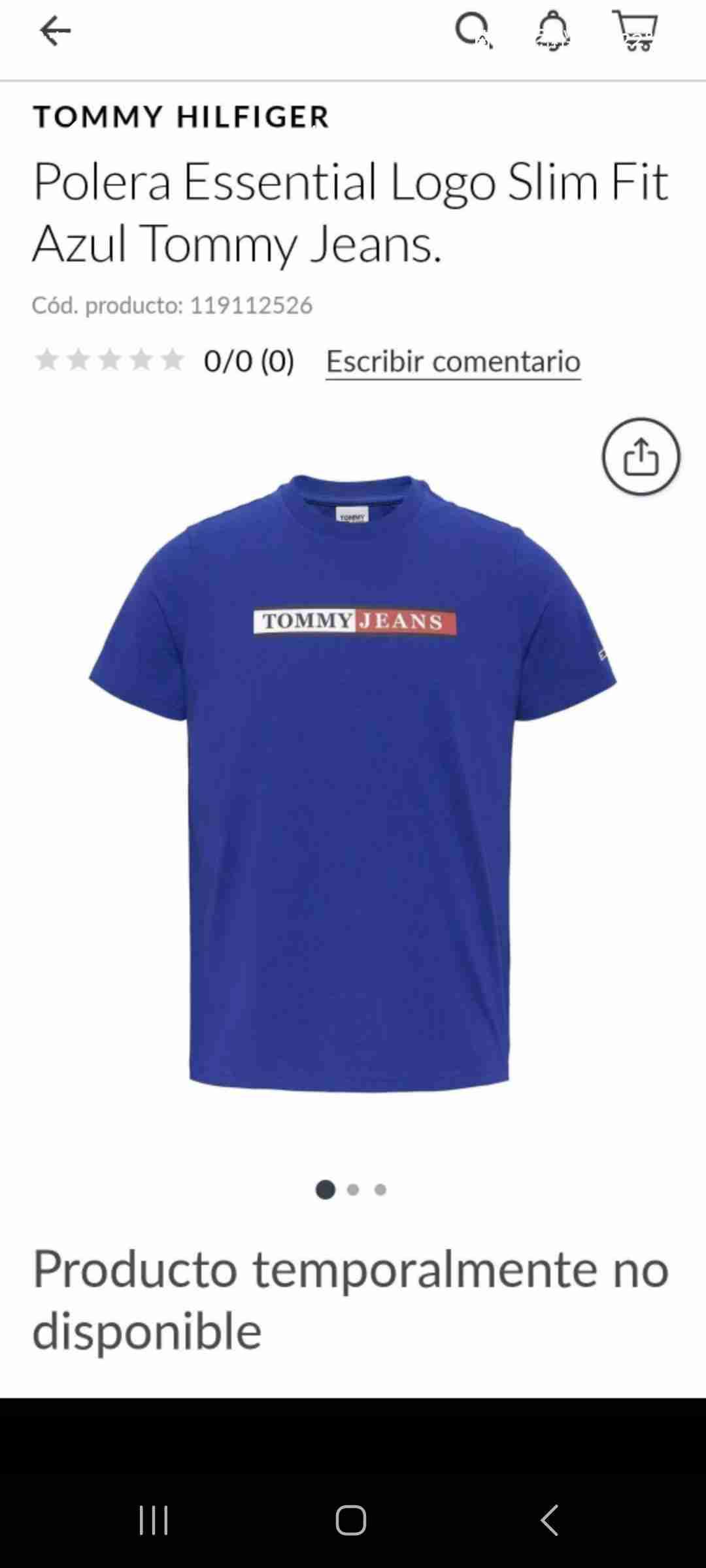 Polera azul Tommy Jeans