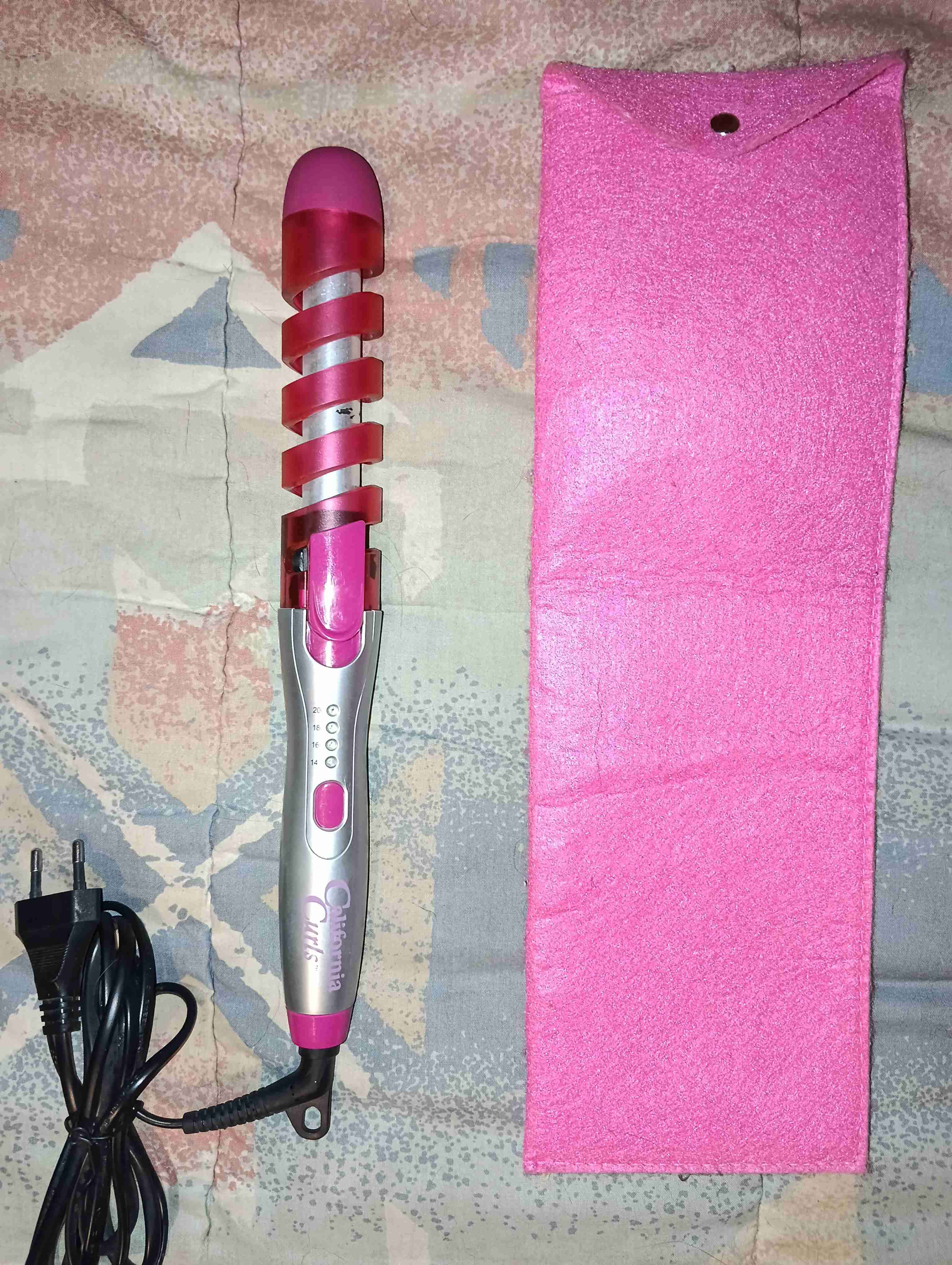 Rizador de cabello rosa