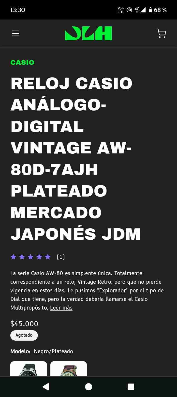 Reloj Casio Análogo-Digital Plateado - miniatura 3