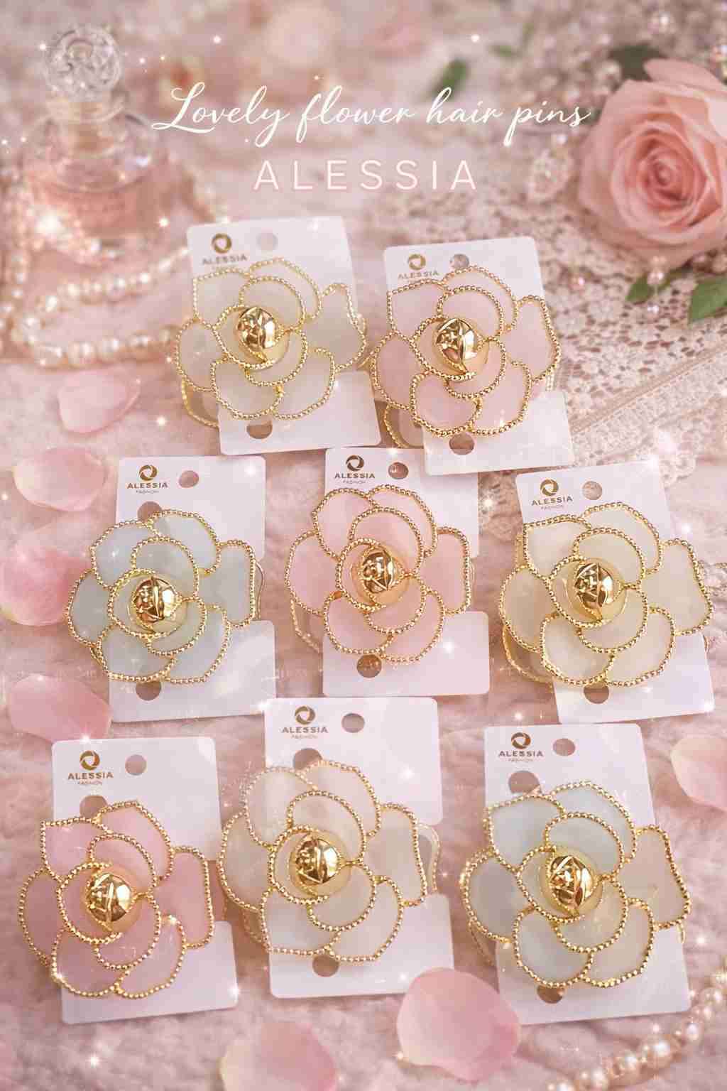 Pinzas de cabello flor romántica - miniatura 2