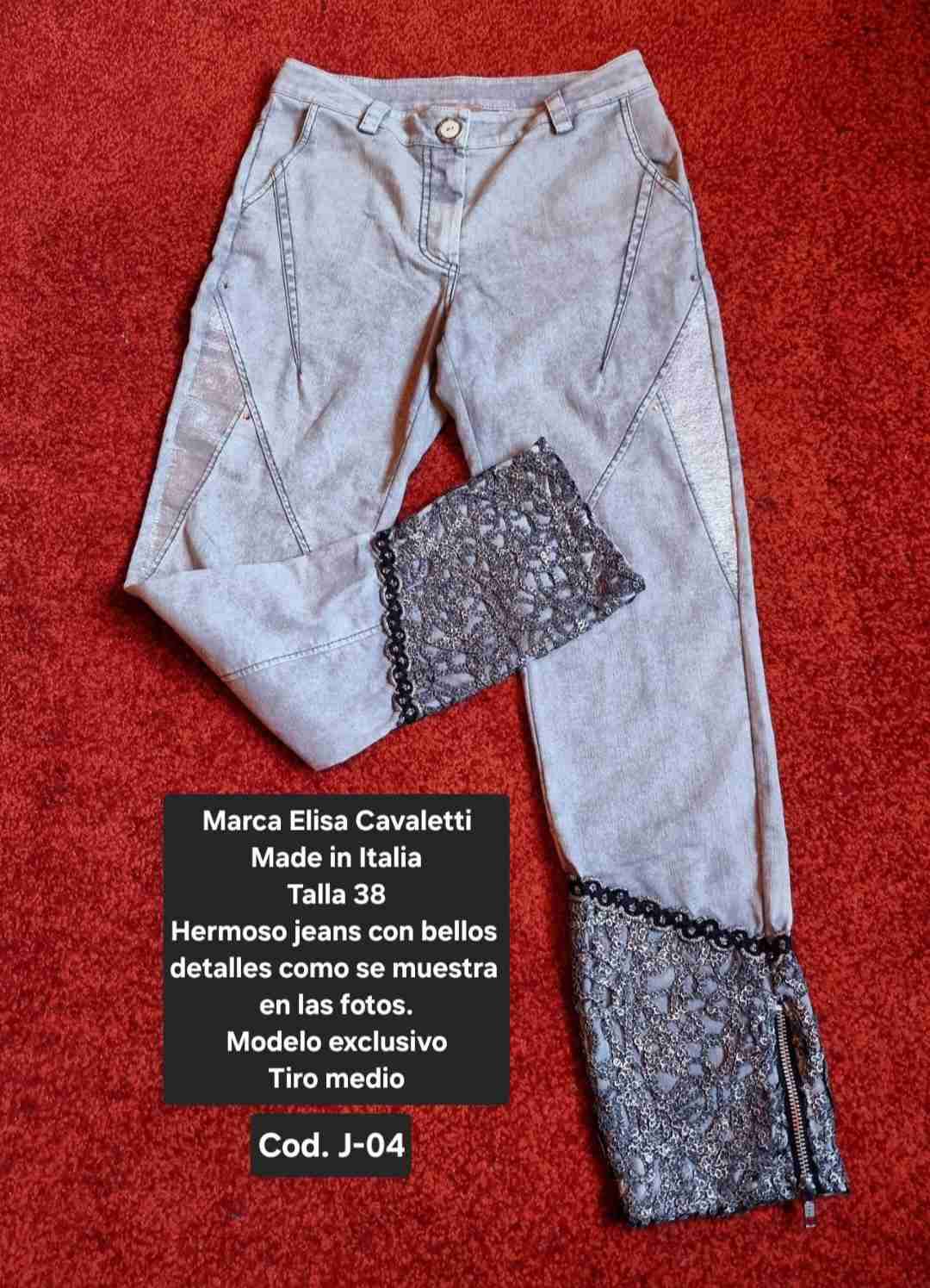 Jeans Elisa Cavaletti detalles encaje